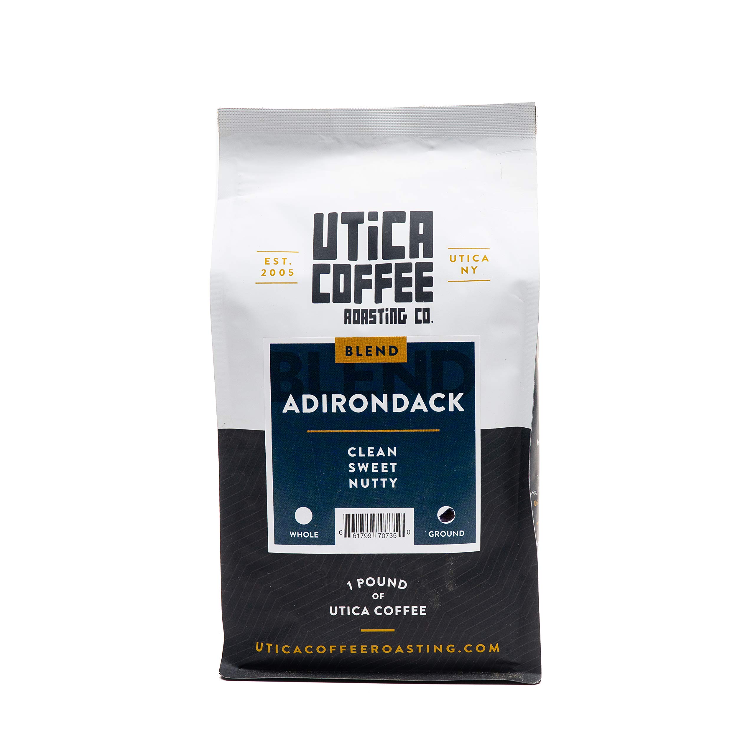 Utica Coffee Roasting Co. Adirondack Specialty Medium Roast Ground Coffee | 16 Oz Reclosable Bag | Premium Aromatic Coffee for Home, Office & Camping | Smooth Balanced Flavor for Morning Brew & Afternoon Relaxation