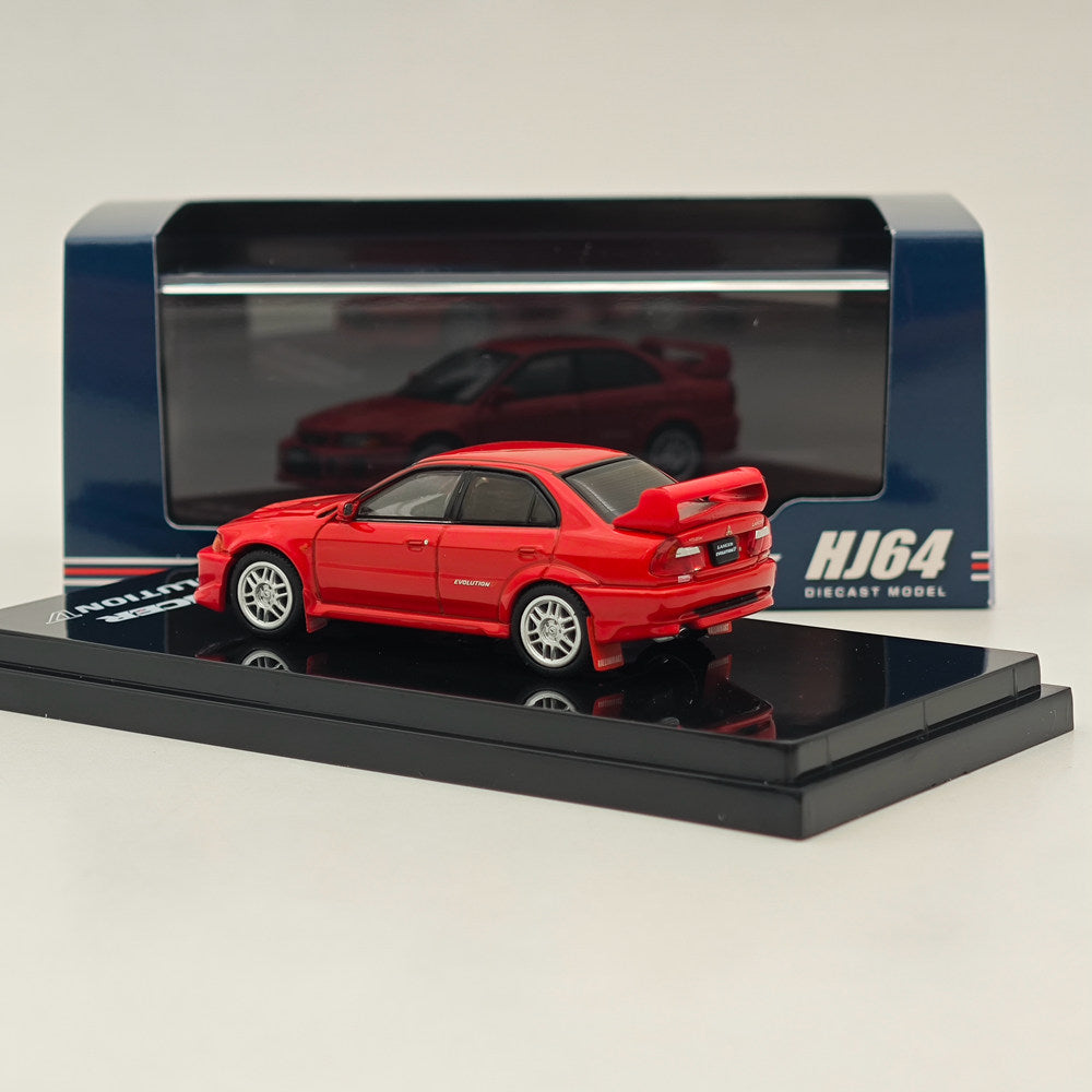 1/64 Scale Mitsubishi Lancer GSR Evolution V (CP9A) 1998 Diecast Model Car - Hobby Japan HJ642032AR Red - Perfect for Collectors, Racing Enthusiasts & Display Cases