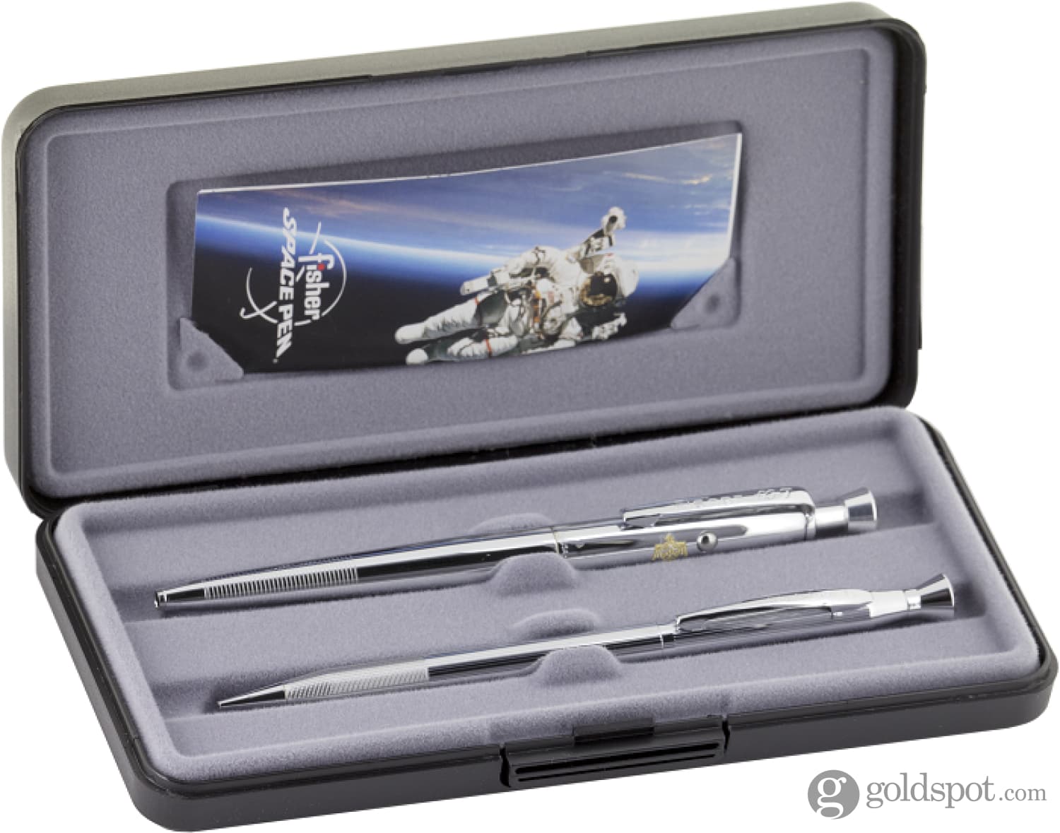 Fisher Space Pen Ballpoint Pen - Chrome Finish with Thunderbirds Engraving | Gift for Aviation Enthusiasts & Collectors | Perfect for Writing in Zero Gravity, Outdoor Adventures & Everyday Use