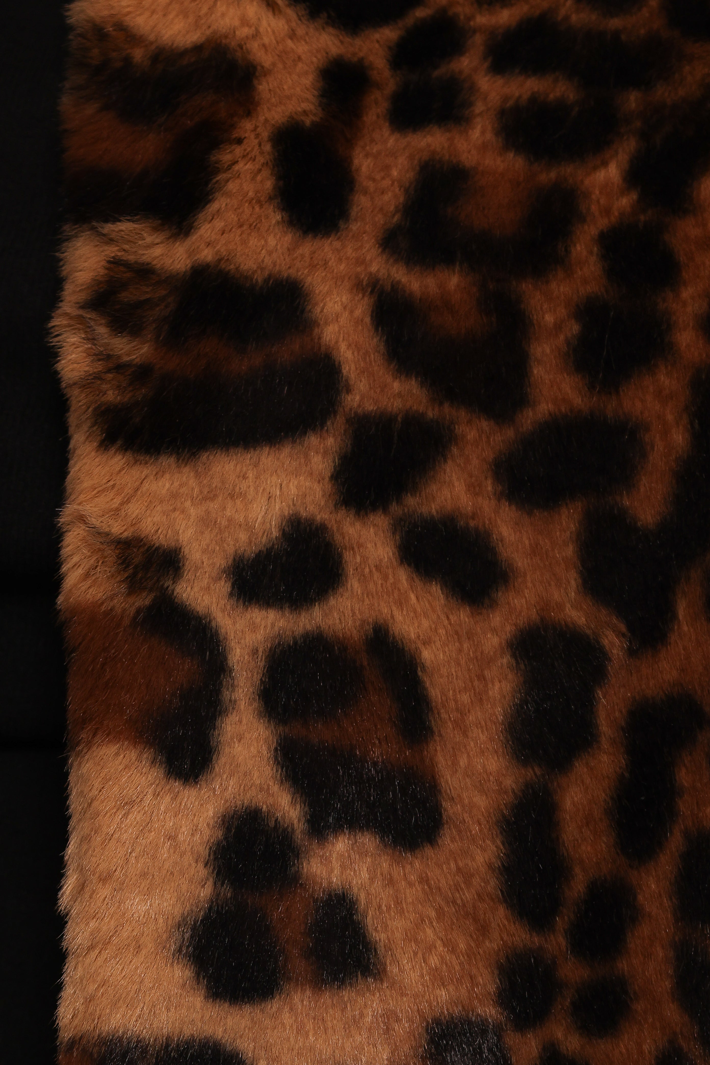 Cassia Faux Fur Leopard Print Crop Jacket - Women's Fashion Outerwear for Fall & Winter | Perfect for Parties, Date Nights & Street Style Looks