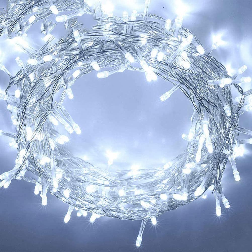 200LED 66Ft Connectable Christmas String Lights - 8 Lighting Modes with Timer, Cool White Fairy Lights for Garden, Patio, Porch & Tree Decorations | Indoor & Outdoor Holiday Party Wedding Decor