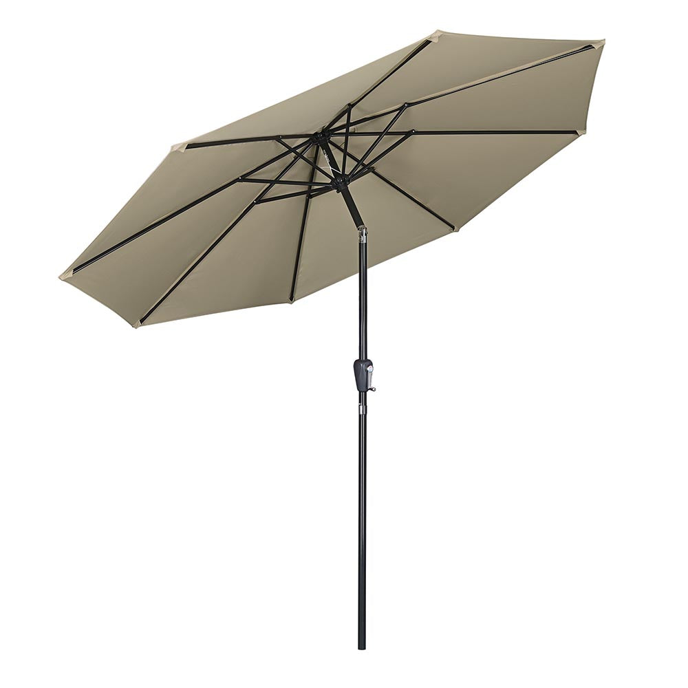 10 ft 8 Rib Patio Umbrella with Tilt & Crank - 220g Yarn Dyed Canopy, UV50+ Sun Protection - Perfect for Poolside, Backyard, and Outdoor Dining Areas