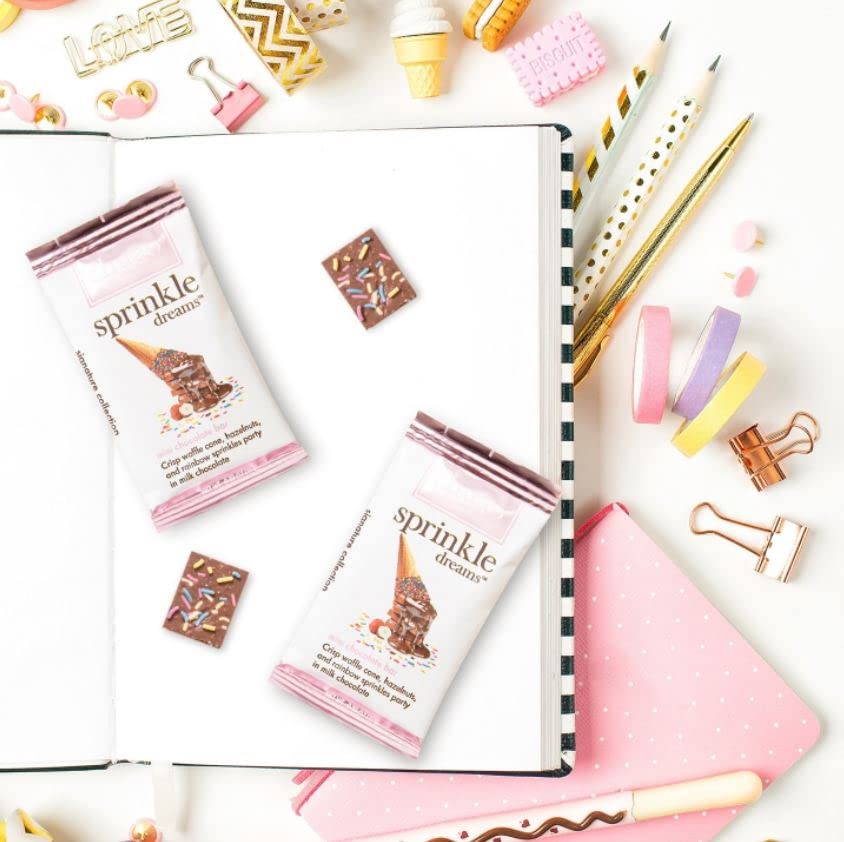 Chuao Chocolatier Sprinkle Dreams Milk Chocolate Mini Bars - Gourmet Preservative-Free Chocolate Snacks | 100-Pack for Gift Baskets, Birthdays, Thank You Gifts & Care Packages | Perfect for Parties, Office Treats & Holiday Celebrations