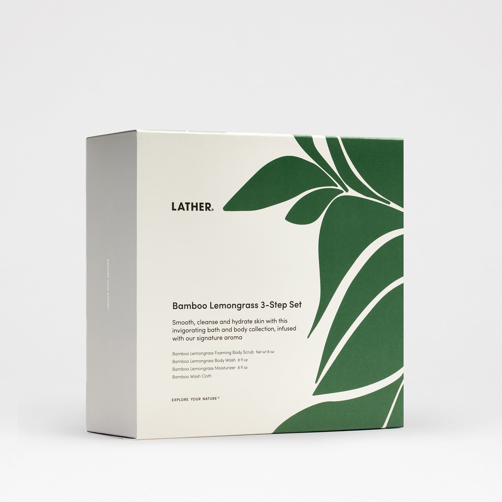 Organic Bamboo & Lemongrass 3-Step Skincare Set - Exfoliating Scrub, Cleansing Oil & Moisturizing Cream for Glowing Skin | Spa Day, Self-Care & Gift Set for Women