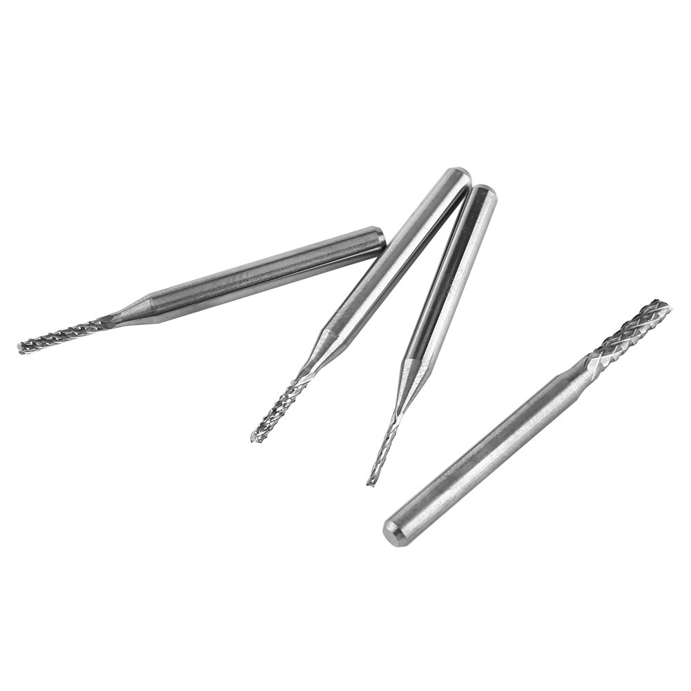10pcs Tungsten Carbide End Mills - High Precision Engraving Bits & Milling Cutters for Circuit Boards, Plastics & Stainless Steel - Ideal for PCB Fabrication, DIY Projects & Industrial Machining