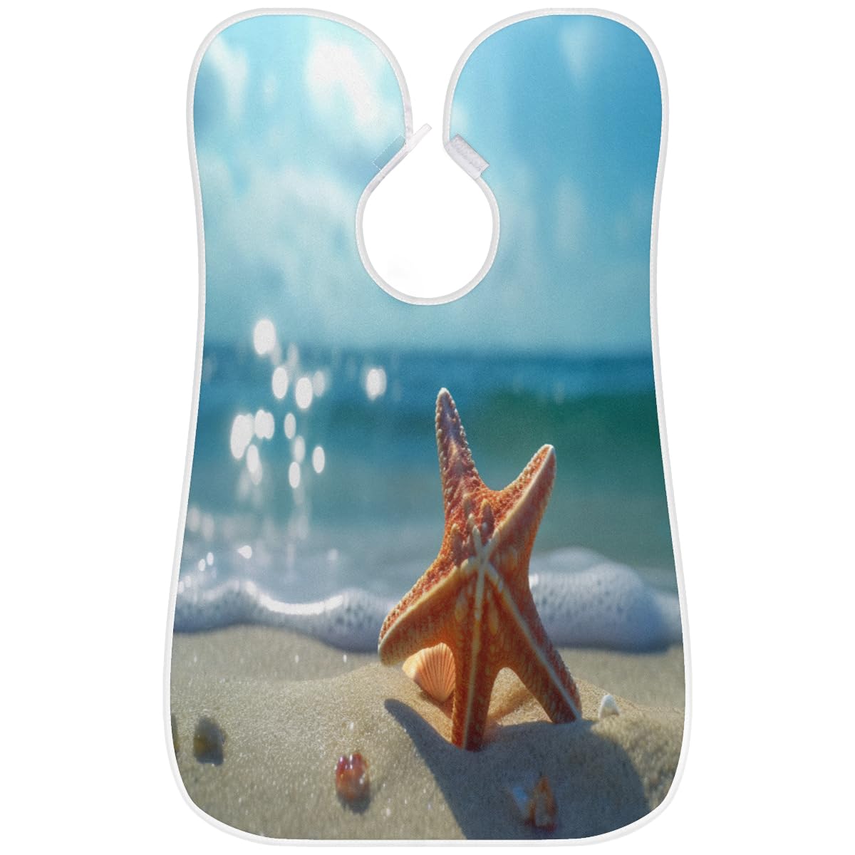 Men's Summer Starfish Beard Shaving Bib - Waterproof Hair Dye Apron for Barbers & Stylists - Sink Hair Catcher for Beard Trimming & Lineups - Perfect Gift for Grooming Enthusiasts (Great for Home & Salon Use)