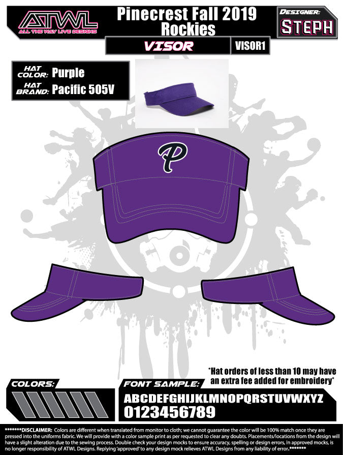 Pinecrest Fall League Visors - Adjustable Baseball & Softball Hats for Men & Women - Perfect for Outdoor Sports, Golf, and Casual Wear