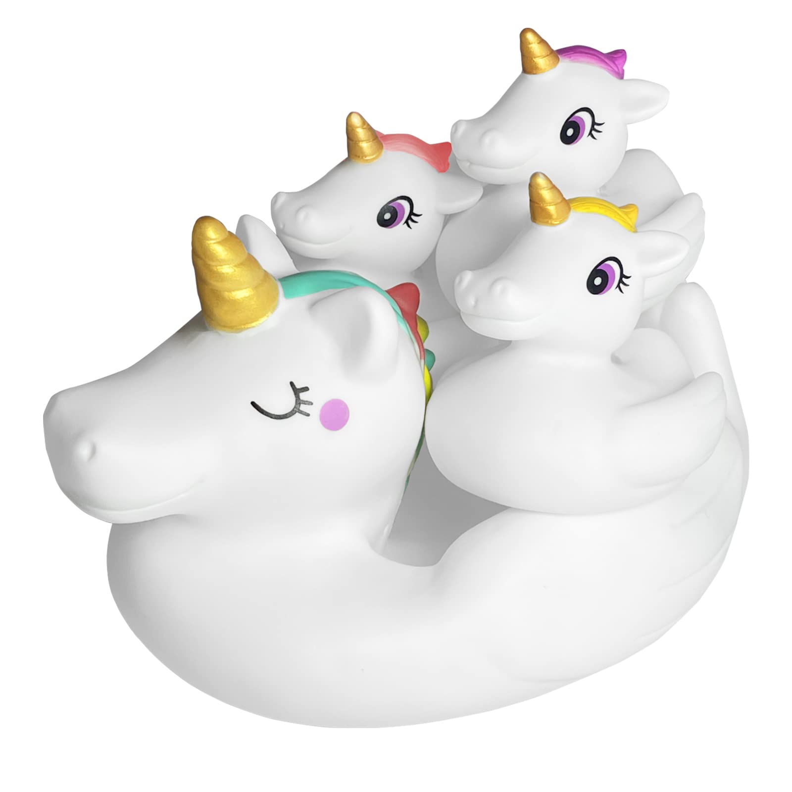 **Unicorn Baby Bath Toys Set - 4pcs Cute Floating & Squirt Bathtub Toys for Toddlers 1-3 Years, Safe Rubber Shower Toys for Boys & Girls - Perfect Bath Time Fun & Learning Gifts**    *(Use: Ideal for sensory play, bath time entertainment, and early childhood development in home or daycare settings)*