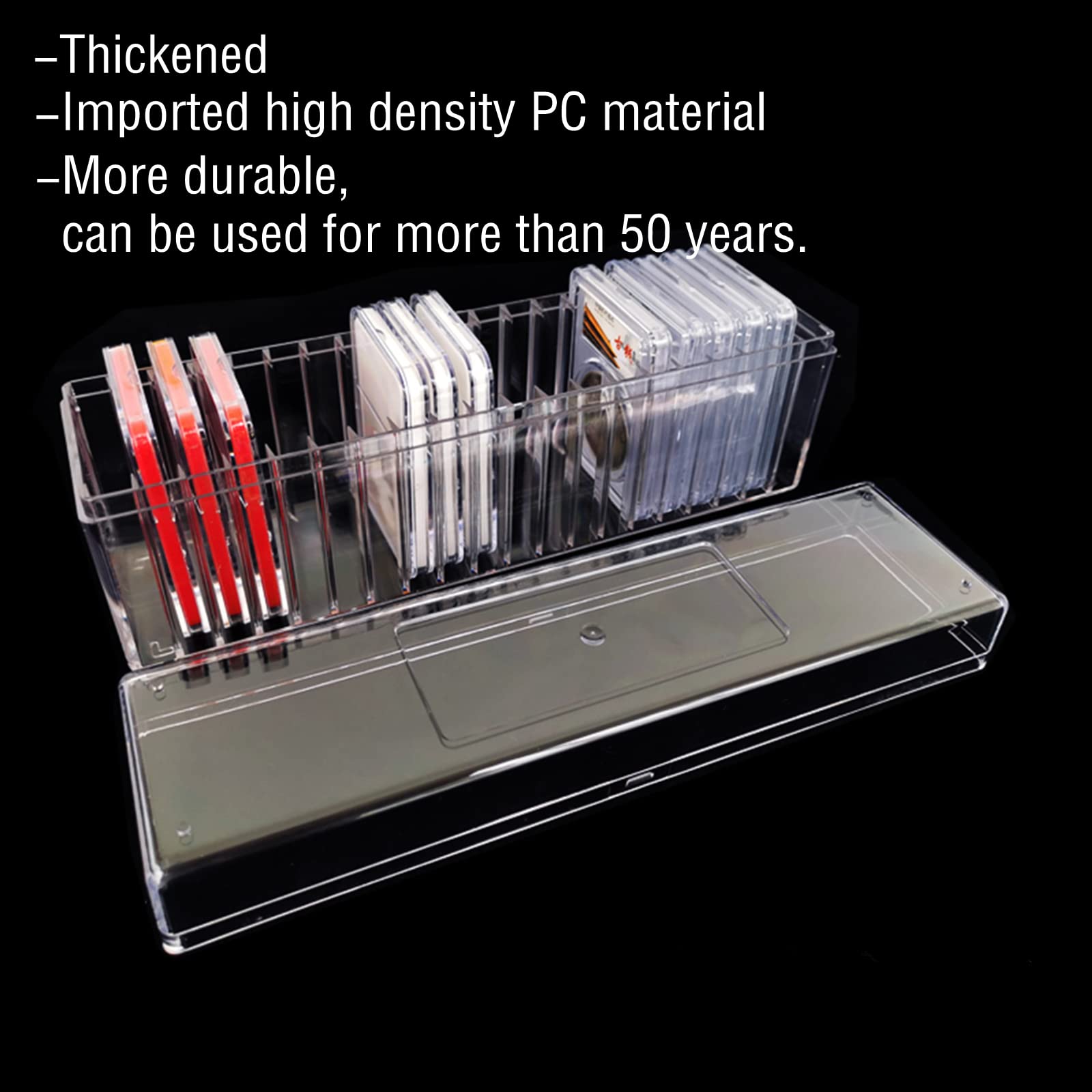 Ettonsun Clear Coin Slab Storage Box - Holder for NGC, PCGS, PMG, PCCB, CAC Certified Coins - Perfect for Collectors, Display & Protection