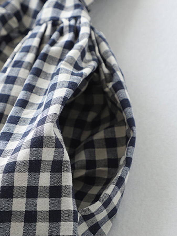 Lovevop Women's Cotton Linen Vintage Plaid Vest Dress - Casual Loose Fit Slimming Tunic for Spring/Summer Outfits, Layering, Office Wear & Boho Style