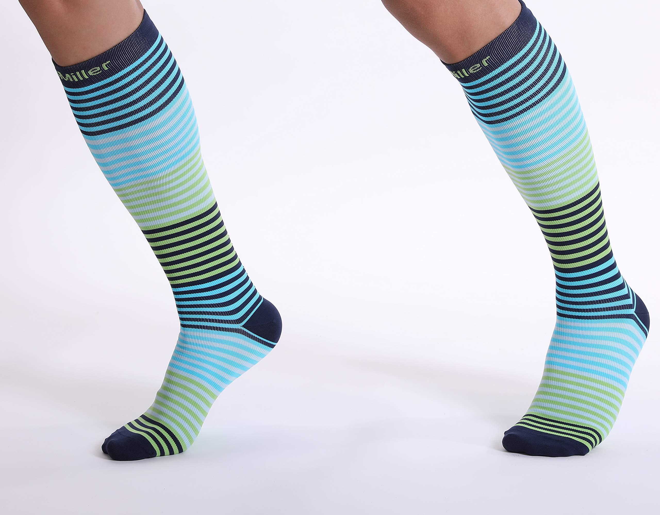 Doc Miller 15-20mmHg Medical Grade Compression Socks for Women & Men - Knee High Support Socks for Running, Nursing, Travel & Pregnancy - Varicose Veins Relief & Circulation Boost (1 Pair) - Perfect for Athletes, Nurses & Frequent Flyers