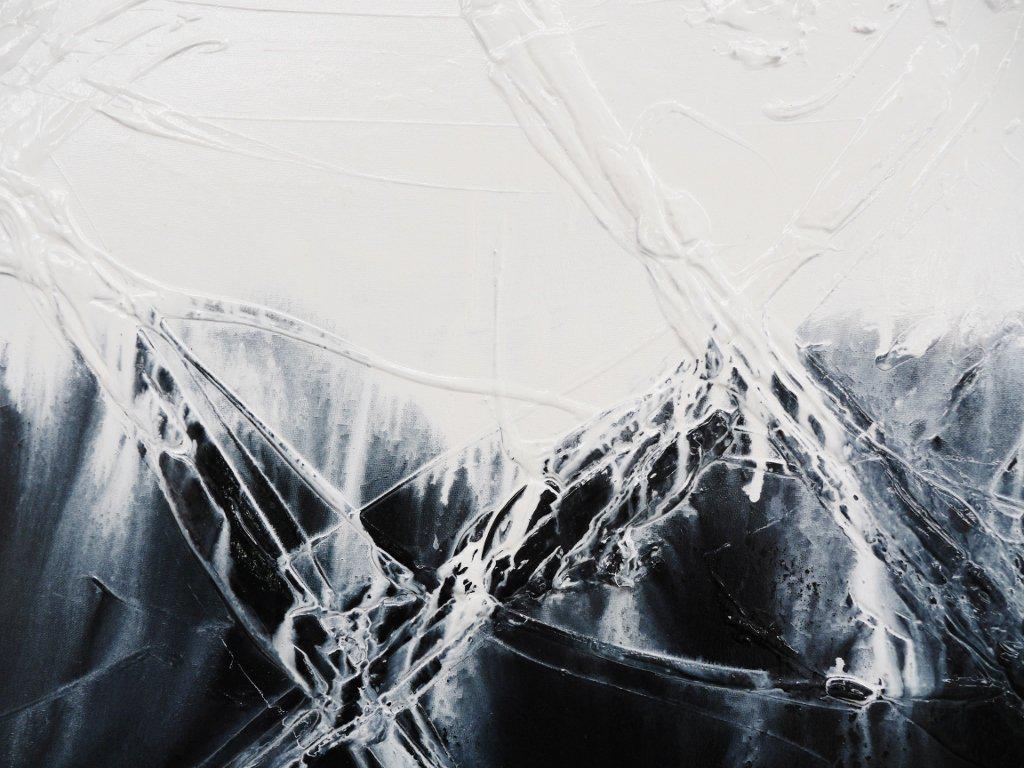 Licorice and White Chocolate 240cm x 100cm Black White Abstract Canvas Painting - Modern Wall Art for Living Room, Bedroom & Office Decor