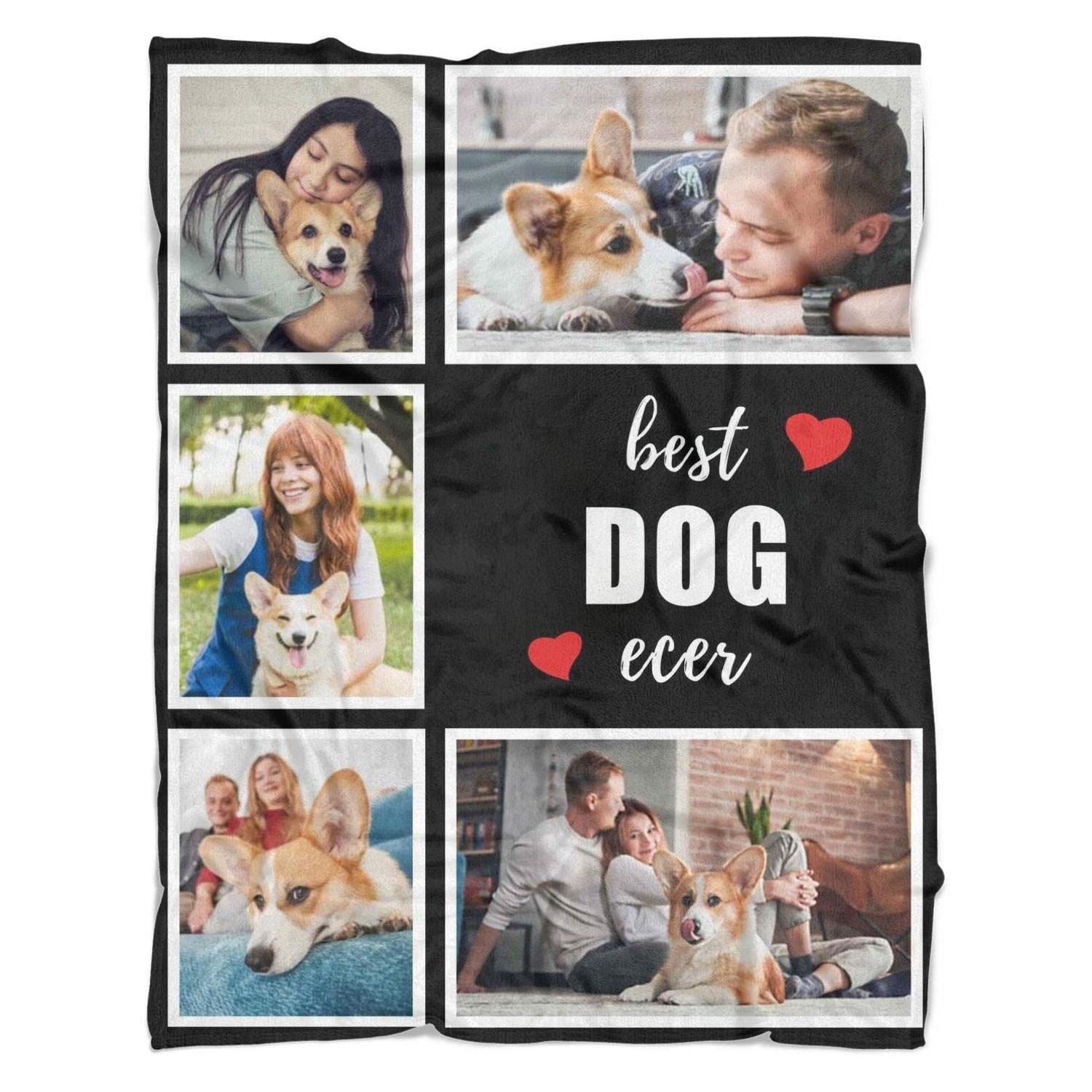 Custom Photo Blanket for Dogs - Personalized Dog Memorial Blanket - Perfect Gift for Dog Lovers, Dog Moms & Grandmas (50x60 Inch Pet Picture Blanket) - Cozy Home Decor, Thoughtful Pet Loss Gift, Cuddle Companion for Cold Nights