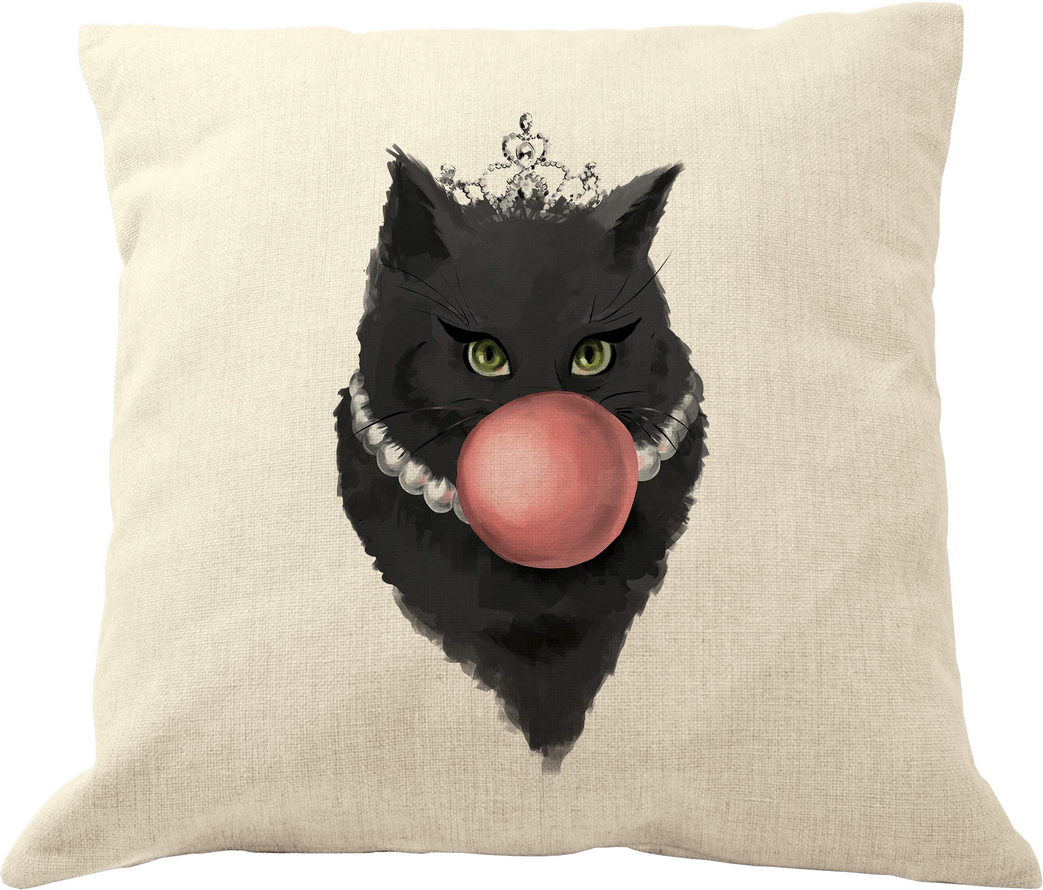 18x18 Cat Pillow Covers - Cotton Linen Kitty Throw Pillows for Cat Lovers | Home Decor, Sofa & Couch