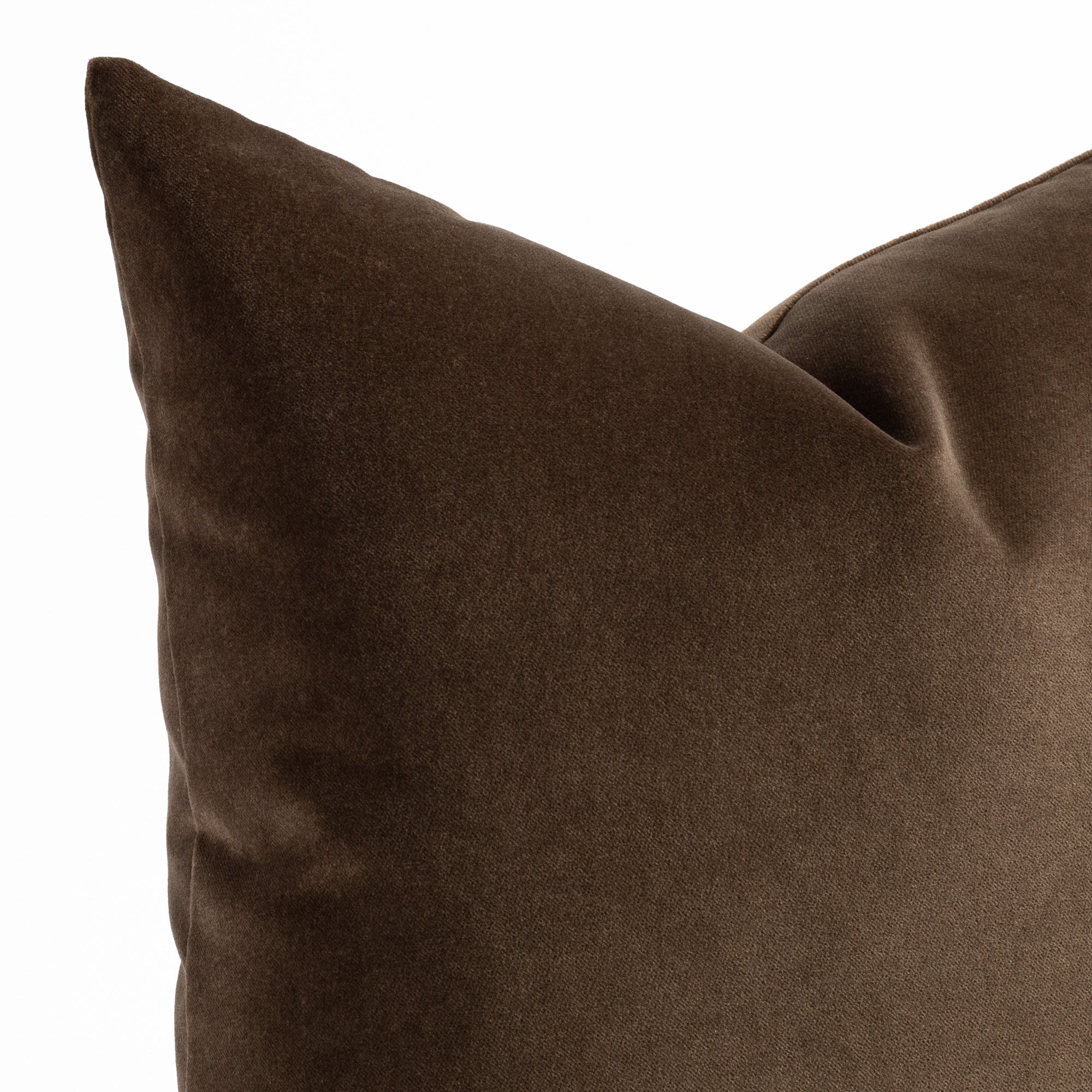Valentina Velvet 20x20 Throw Pillow Cover - Soft Truffle Brown Decorative Cushion Case for Sofa, Bed, Living Room & Home Decor