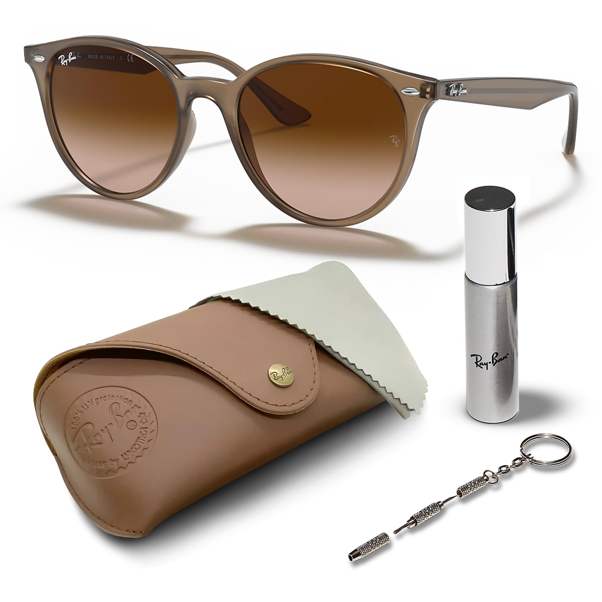 Ray-Ban RB4305 Phantos Retro Sunglasses with Eyewear Kit - High Bridge Fit for Comfort - Classic Aviator Style for Men & Women - Perfect for Driving, Beach, and Everyday Fashion