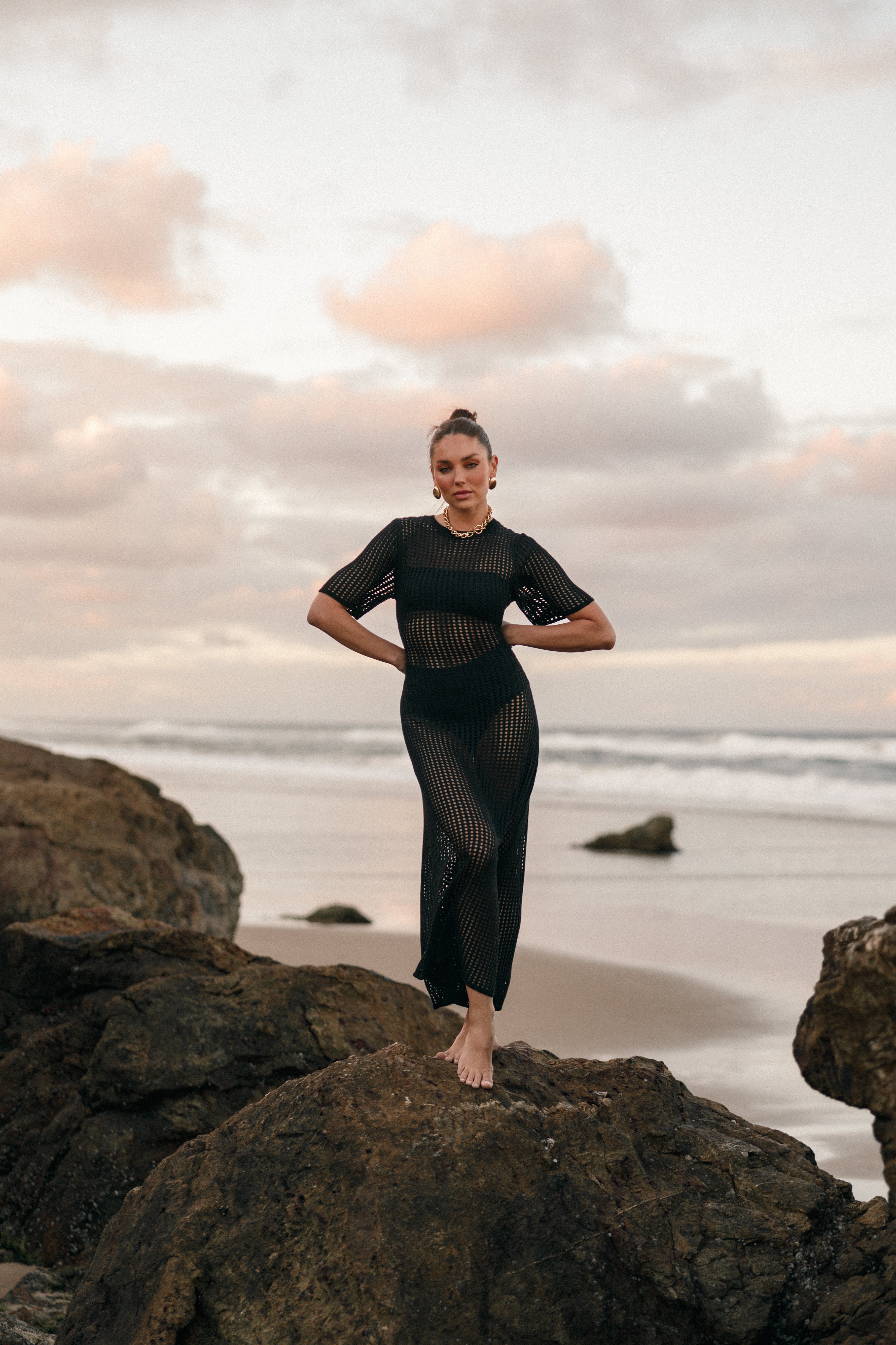 Hollie Maxi Dress for Women - Elegant Black Long Flowy Dress for Summer, Beach, Parties & Casual Wear