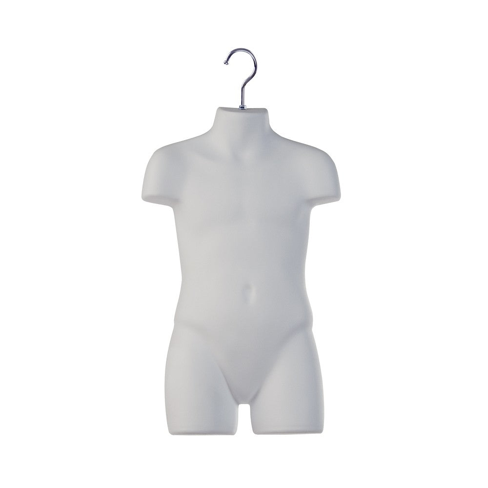 White Children's Hanging Torso Form - Adjustable Dress Form for Kids Fashion Design, Sewing Practice & Costume Display