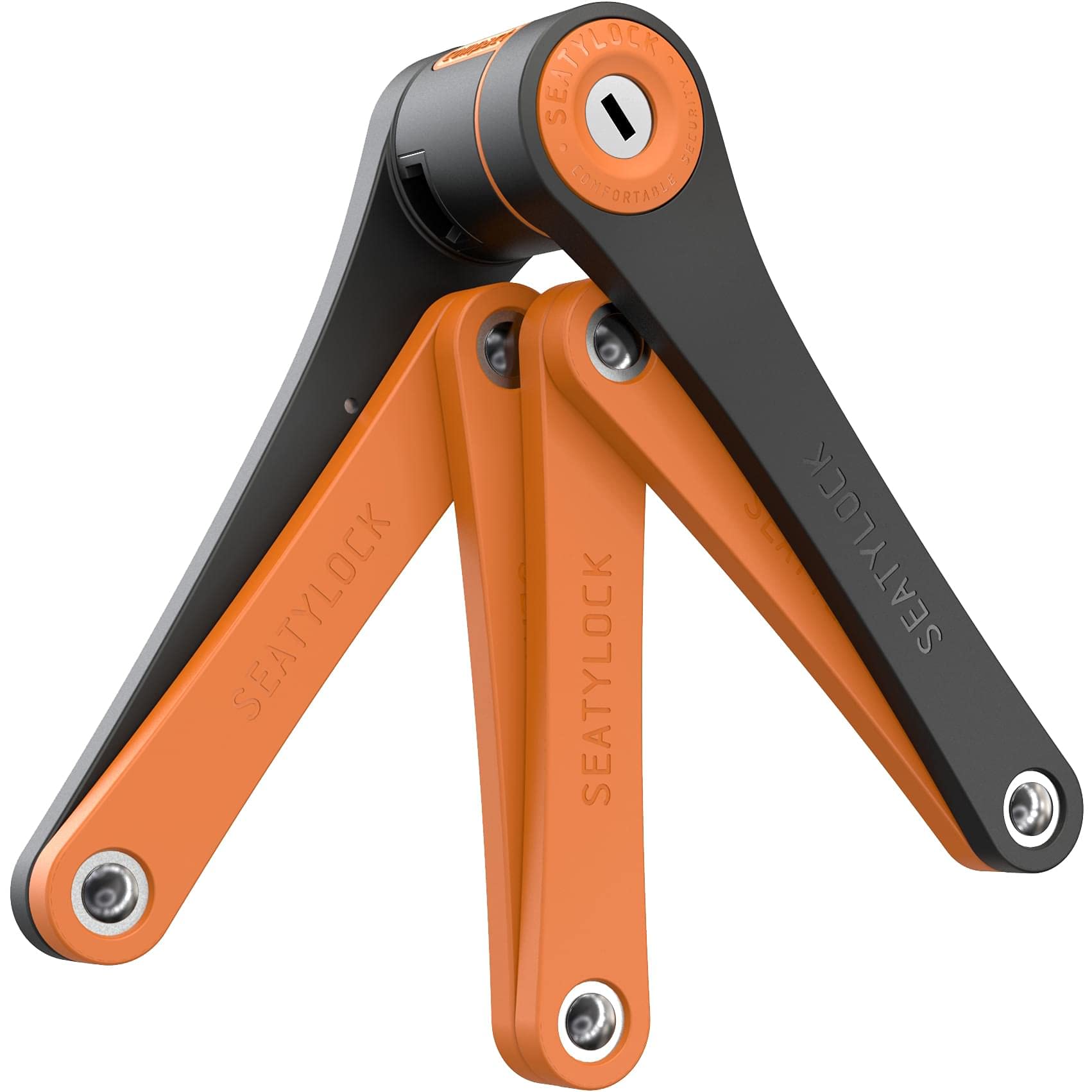 FoldyLock Compact Folding Bike Lock - Award-Winning Patented Lightweight High Security Bicycle Lock - Heavy Duty Anti-Theft Smart Secure Guard with Key and Case for Bikes or Scooters - 85 cm - Perfect for Urban Commuting, Cycling Tours, and Scooter Rides