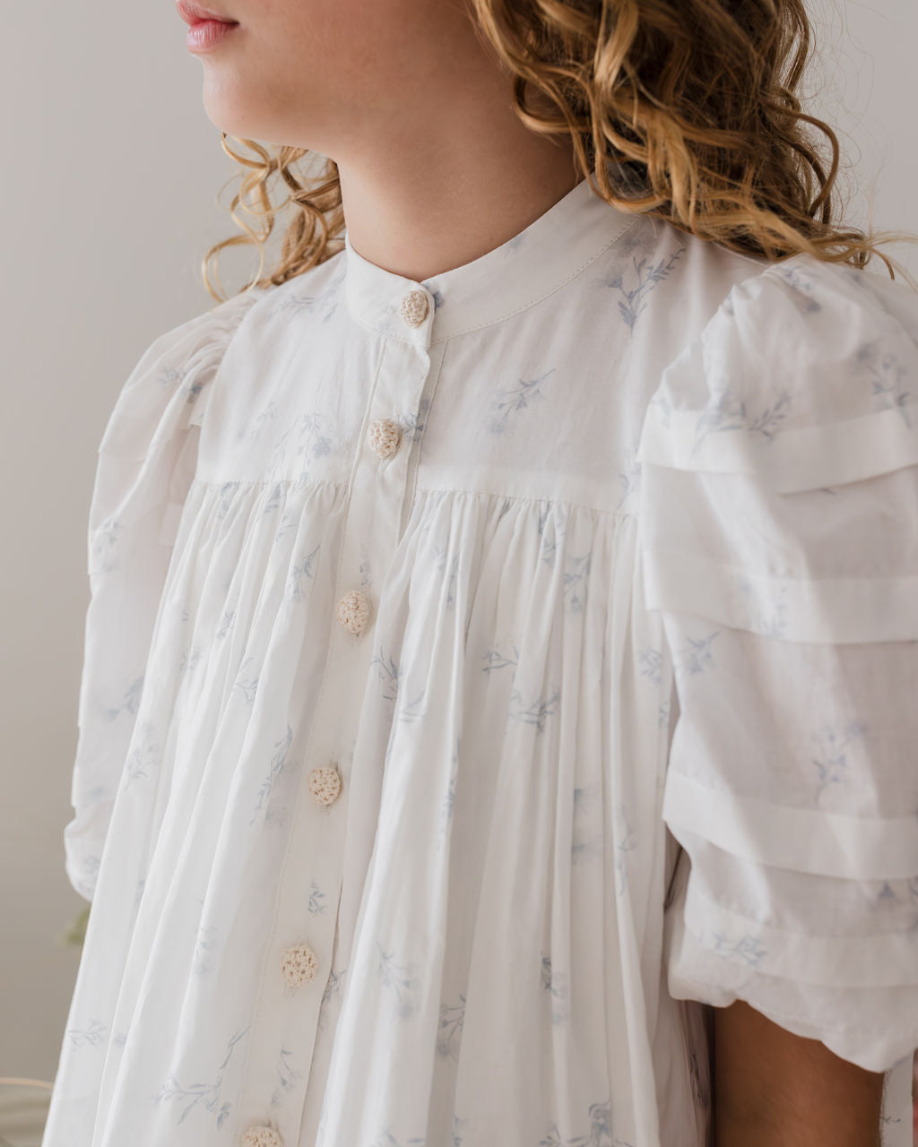 Steph by Petit Amalie Blue Disty Print Voile Dress | Flowy Summer Dress for Women | Perfect for Beach Vacations, Garden Parties & Casual Outings