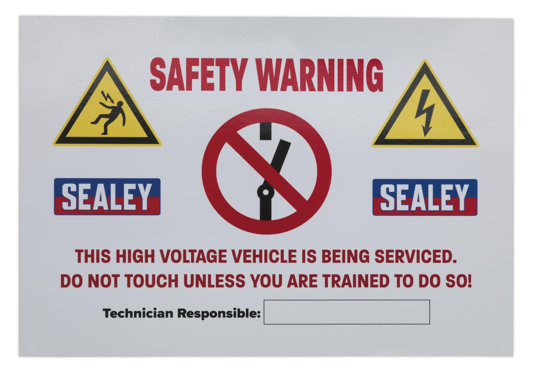 Sealey Hybridsign Hybrid & Electric Vehicle Warning Sign - High Visibility Safety Sign for EV Charging Stations & Parking Areas