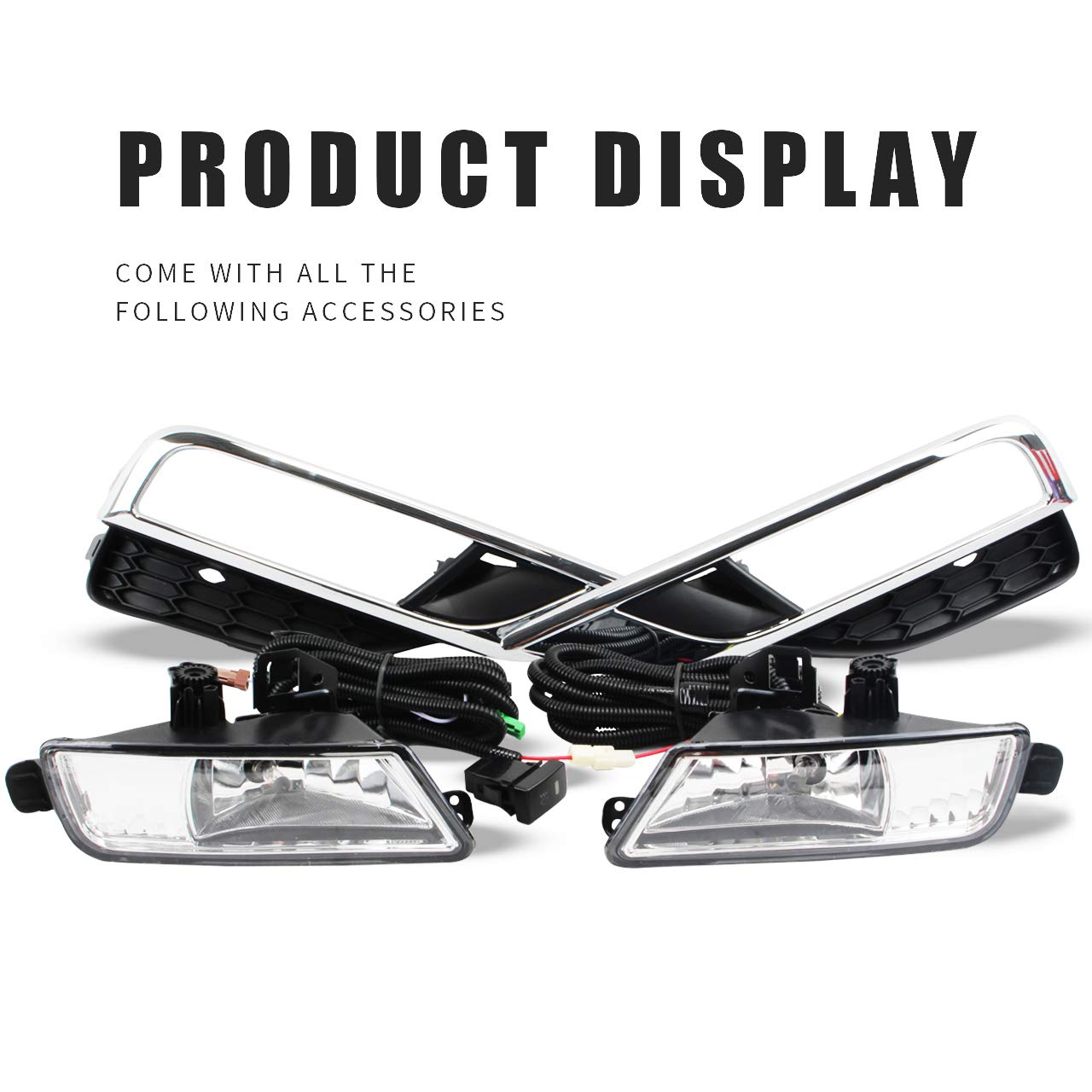 DLAA Fog Lights for Honda CRV 2015 2016 - OE Style Clear Lens Front Bumper Fog Lamps Set (1 Pair) - Perfect for Night Driving & Off-Road Adventures