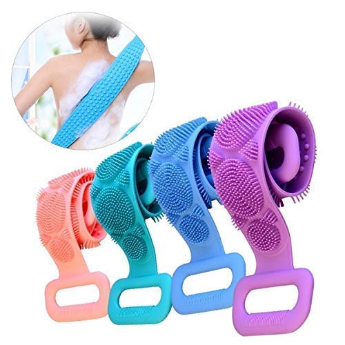 MIRARIYA Silicone Body Scrubber - Dual-Sided Exfoliating Brush for Deep Skin Cleaning & Massage - Shower & Bath Use