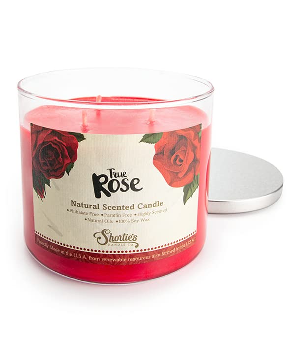 True Rose Highly Scented Natural 3-Wick Soy Candle - 14.5oz | Phthalate & Paraben Free, Clean Burning with Essential Fragrance Oils | Perfect for Relaxation, Aromatherapy & Home Decor