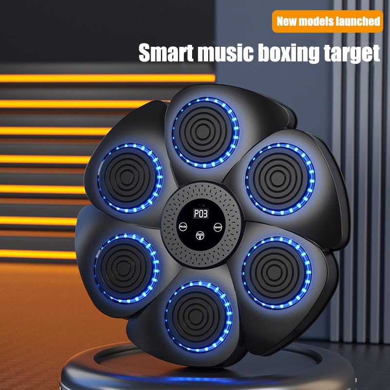 Puncheffy Smart Bluetooth Music Boxing Trainer for Adults & Kids - 18 Speed Adjustable Punching Workout Machine with Boxing Gloves - Perfect for Home Gym, Fitness Training & Stress Relief