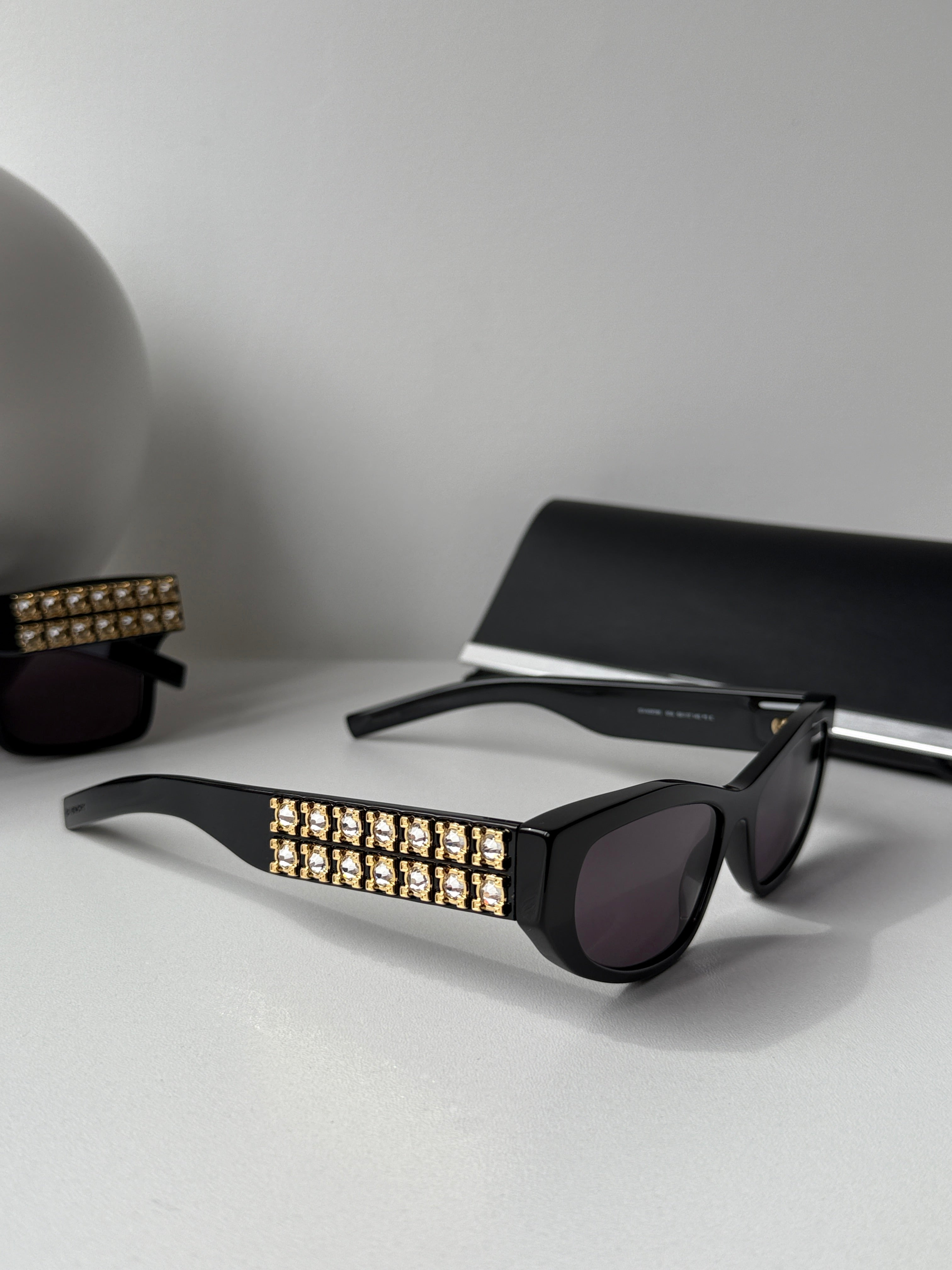 Givenchy GV40078I Black Crystal Cat Eye Sunglasses for Women - Stylish UV Protection Shades for Beach, Driving & Fashion Outfits