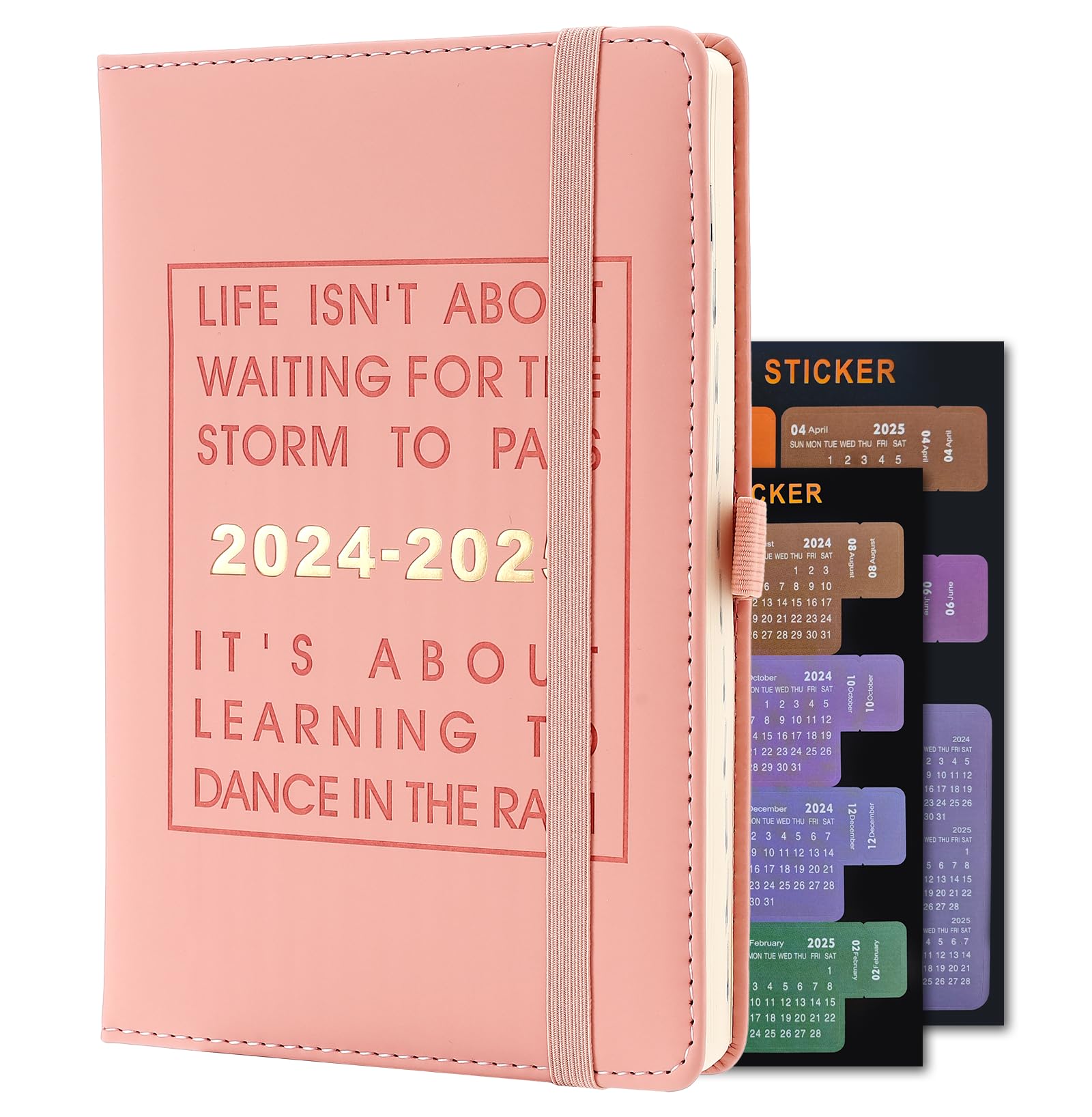 2024-2025 Academic Planner & Daily Diary - July 2024 to June 2025 Weekly/Monthly Organizer with Pen Holder & Tabs - Perfect for Students, Professionals & Goal Tracking (Pink)