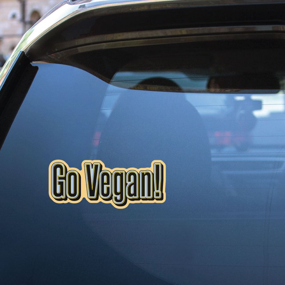 Go Vegan Now Sticker Decal - Waterproof Vinyl Decals for Laptop, Car, Water Bottle | Eco-Friendly Vegan Lifestyle Accessories for Activists, Students, Office