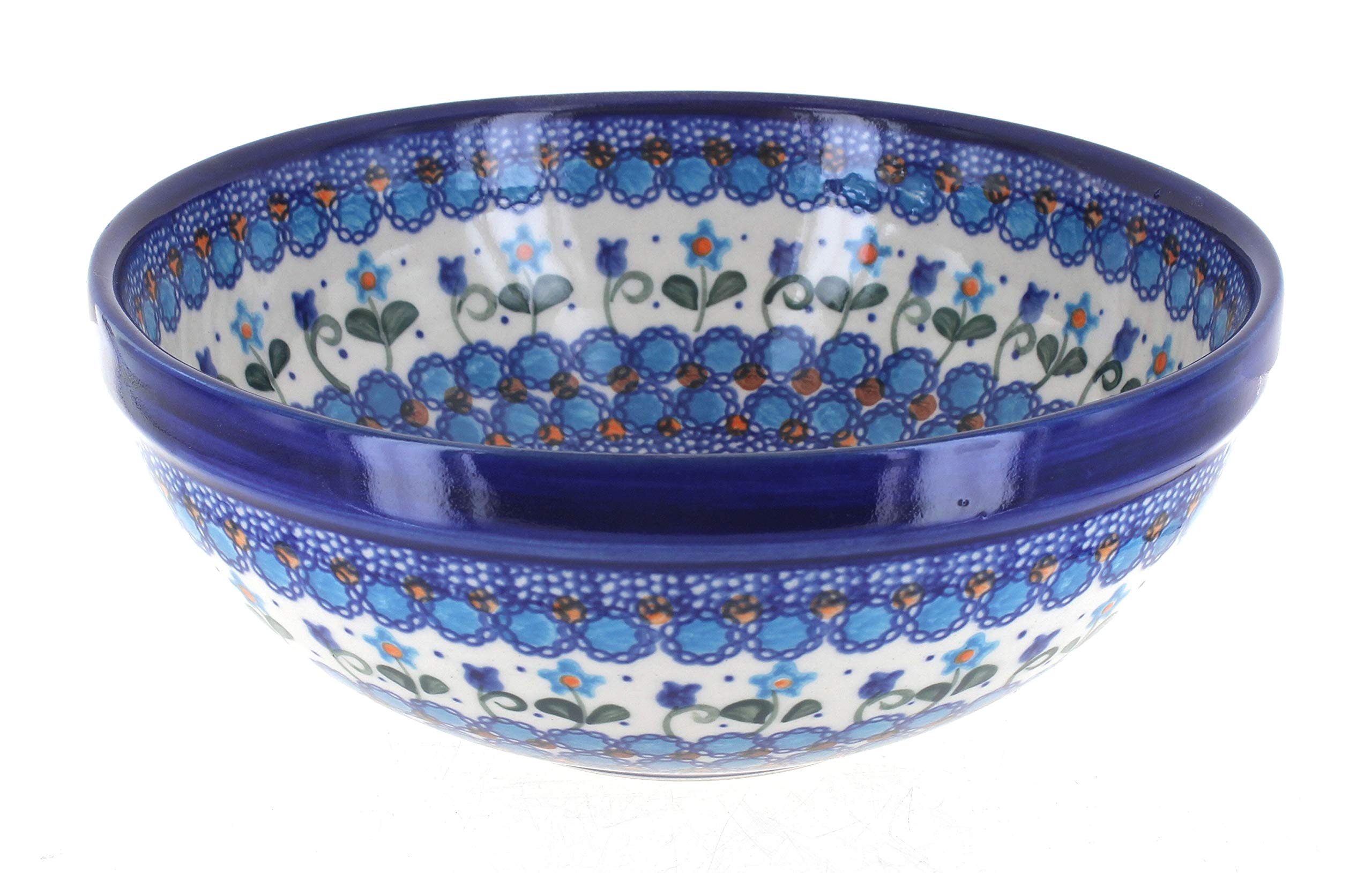 Blue Rose Polish Pottery Savannah Small Serving Bowl - Handmade Ceramic Bowl for Soup, Salad, Dessert - Perfect for Dining, Entertaining & Home Decor