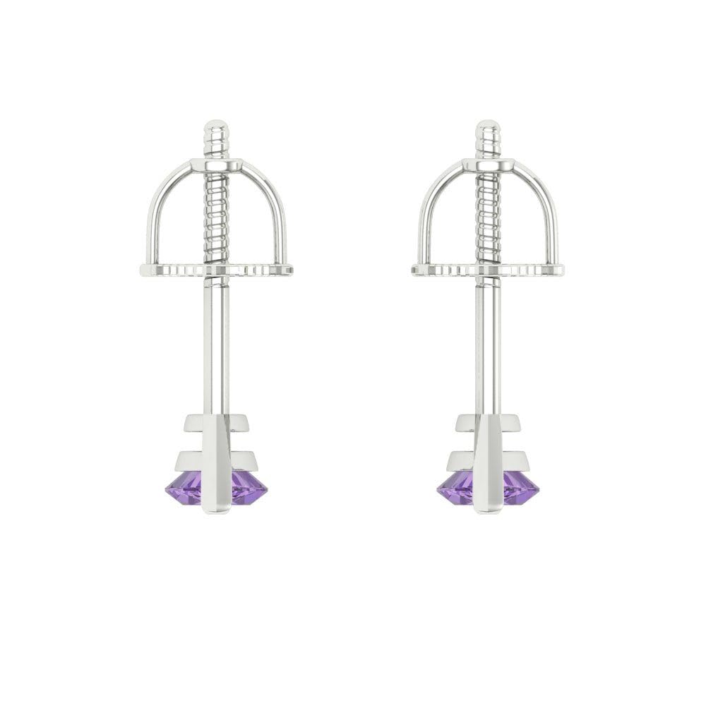 1.0 Carat Marquise Cut Genuine Simulated Alexandrite Stud Earrings in 14k White Gold – Perfect for Weddings, Parties & Special Occasions