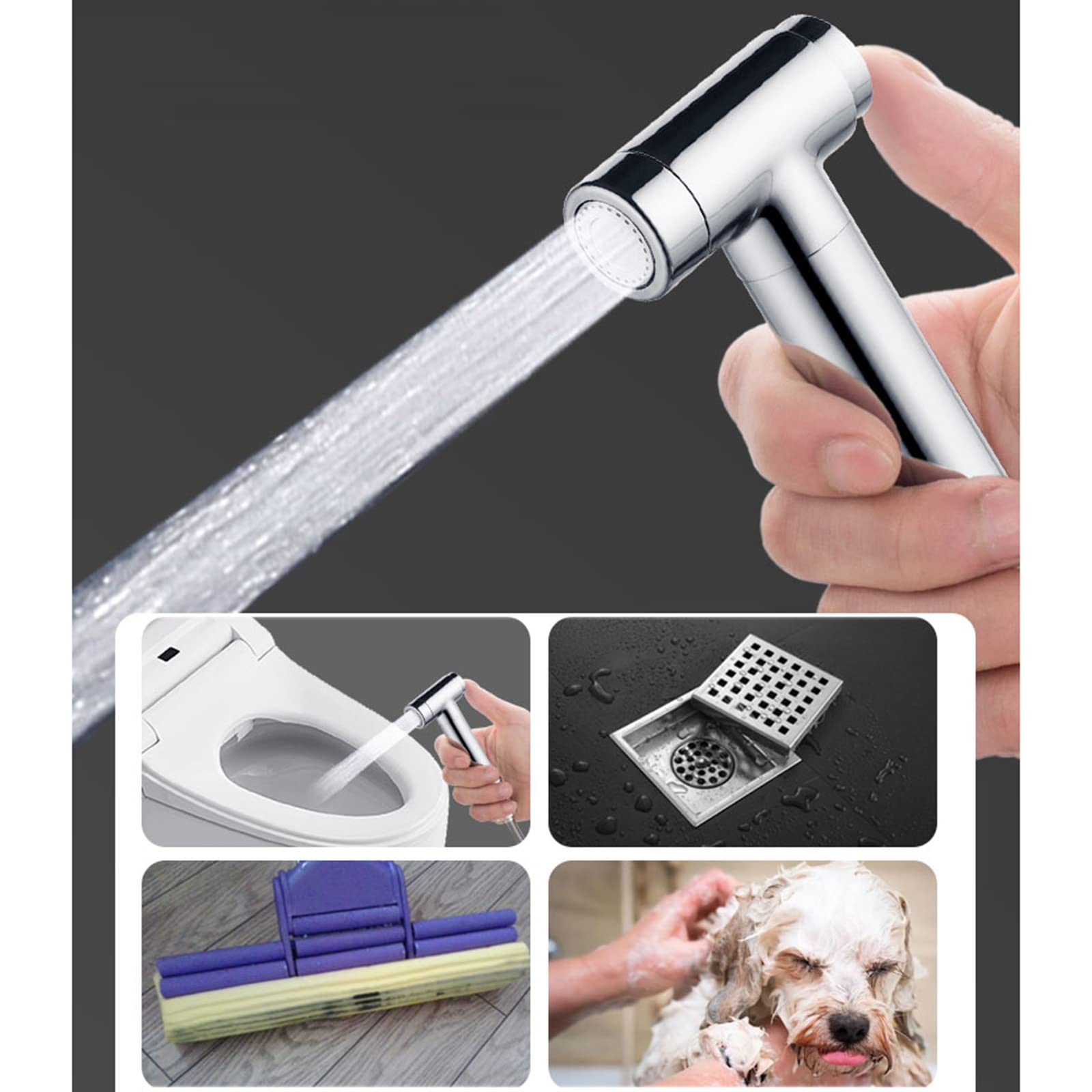 Brass Handheld Sprayer for Toilet, Baby Cloth Diaper & Pet Washing - Portable Chrome Attachment with 3m Hose (2m Option) - Easy to Install for Feminine Hygiene, Household & Garden Use
