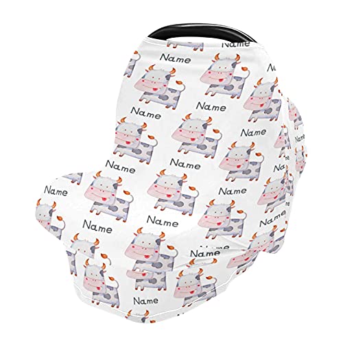 Personalized Baby Name Car Seat Covers - Soft Nursing Cover for Breastfeeding Moms - Perfect Baby Shower Gift for Boys & Girls - Ideal for Travel, Nursing in Public & Newborn Photo Shoots