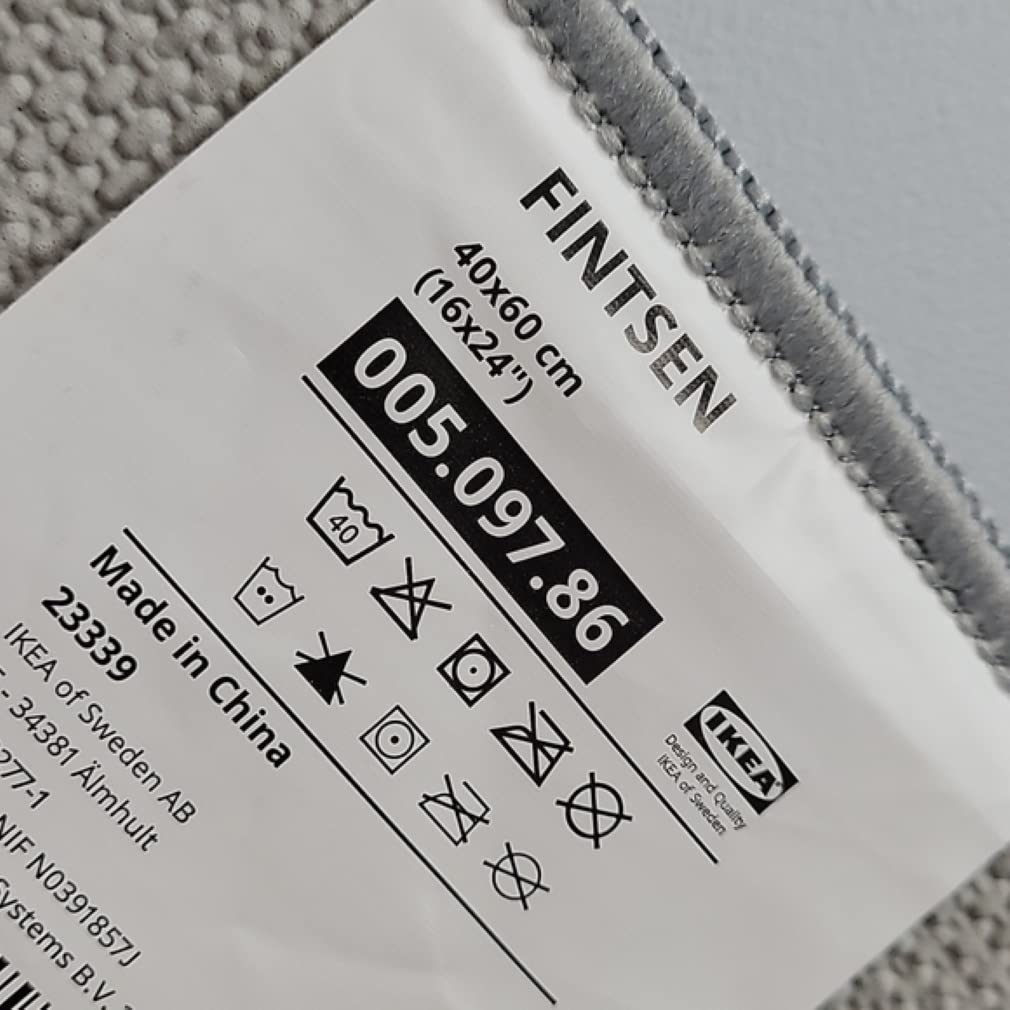 FINTSEN 16x24 Inches Ultra Soft Quick Dry Bath Mat - Non-Slip Shower Rug for Bathroom Floor, Absorbent Memory Foam Bathroom Rug with Anti-Skid Backing, Machine Washable (Grey) - Perfect for Bathroom, Shower, and Vanity Areas