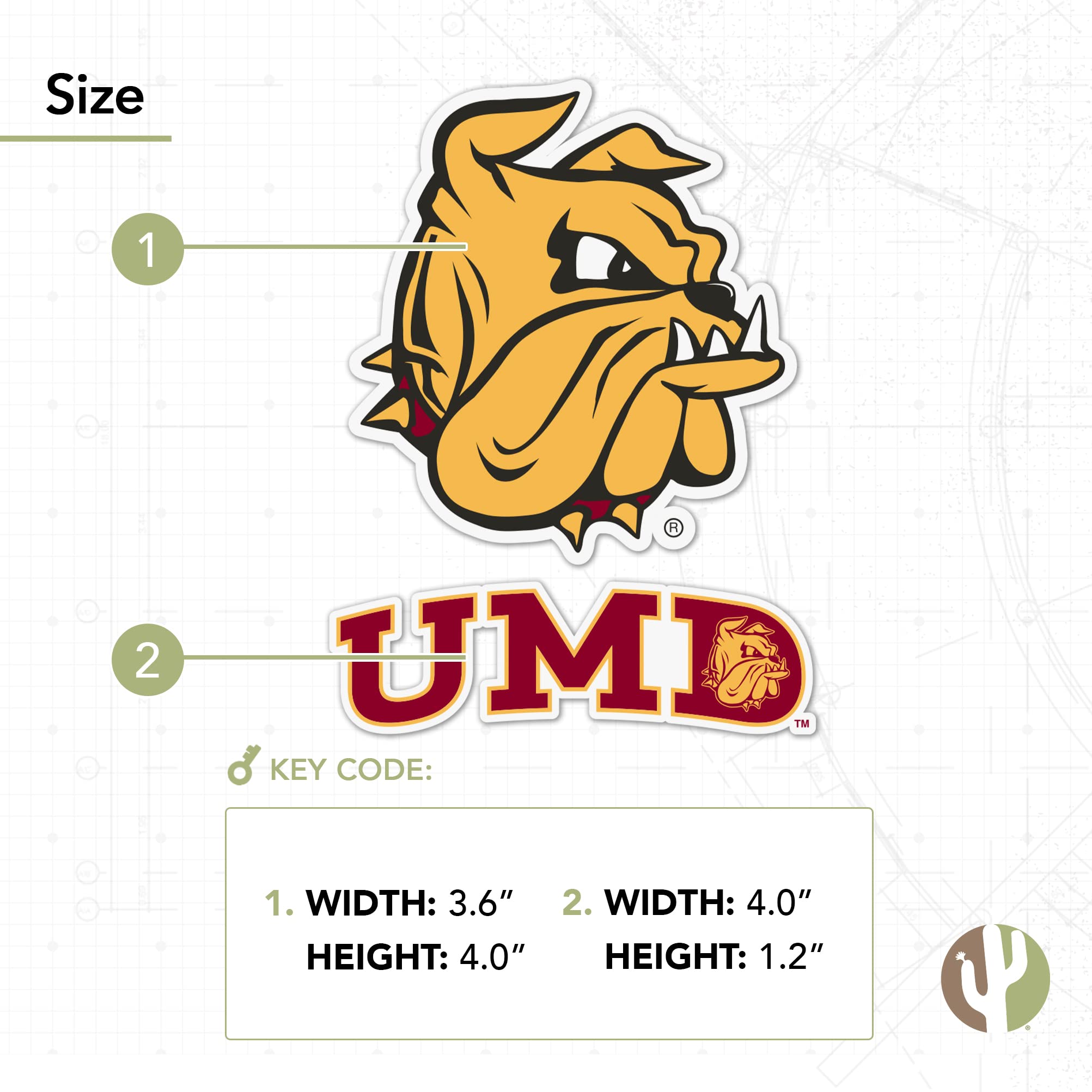 University of Minnesota Duluth Bulldogs UMD Champ Vinyl Decal Sticker Set - 4 Inch Waterproof Laptop, Water Bottle, Car & Scrapbook Decor - Perfect for School Spirit, College Gifts & Fan Accessories