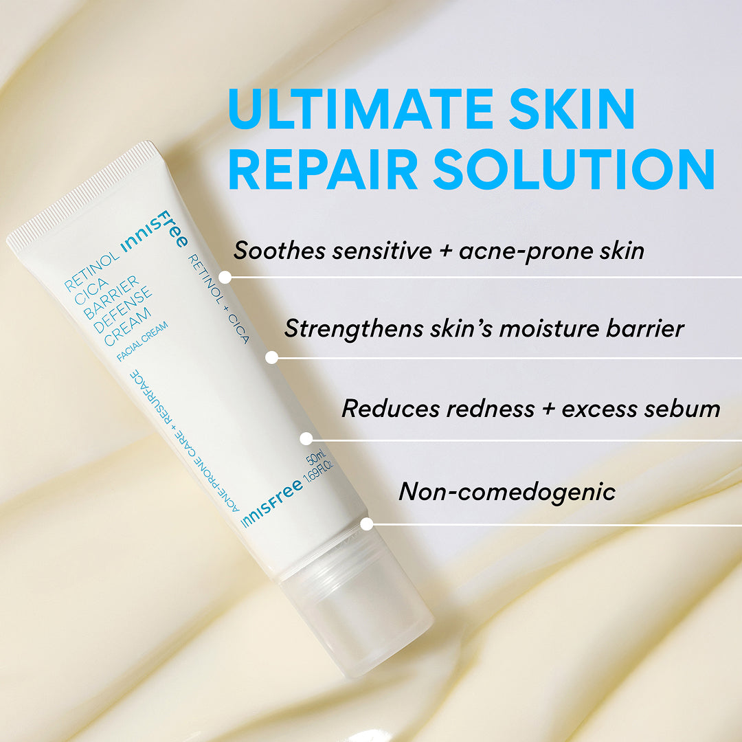 Retinol Cica Barrier Defense Cream - Anti-Aging Face Moisturizer for Sensitive Skin | Night Repair Cream for Dryness & Wrinkles | Perfect for Nighttime Skincare Routine