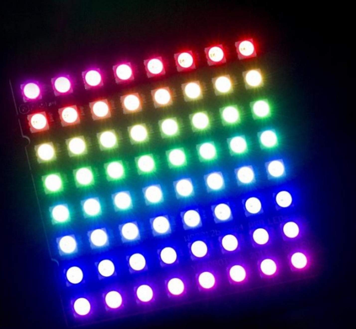 WS2812B 8x8 RGB LED Matrix Panel - 5050 Full Color 64-Bit Addressable for Arduino DIY Projects - Perfect for Home Decor, Gaming Setups & Stage Lighting