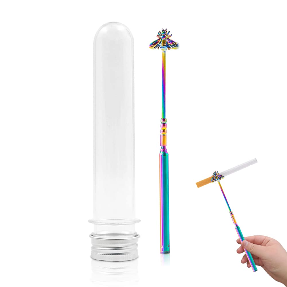 Extendable Cigarette Holder with Clear Storage Case - Elegant Blunt & Joint Holder for Men & Women - Perfect for Rolled Tobacco & Smokers - Portable Finger Holder for Lady & Gentleman (Bee) - Ideal for Travel, Parties & Outdoor Smoking