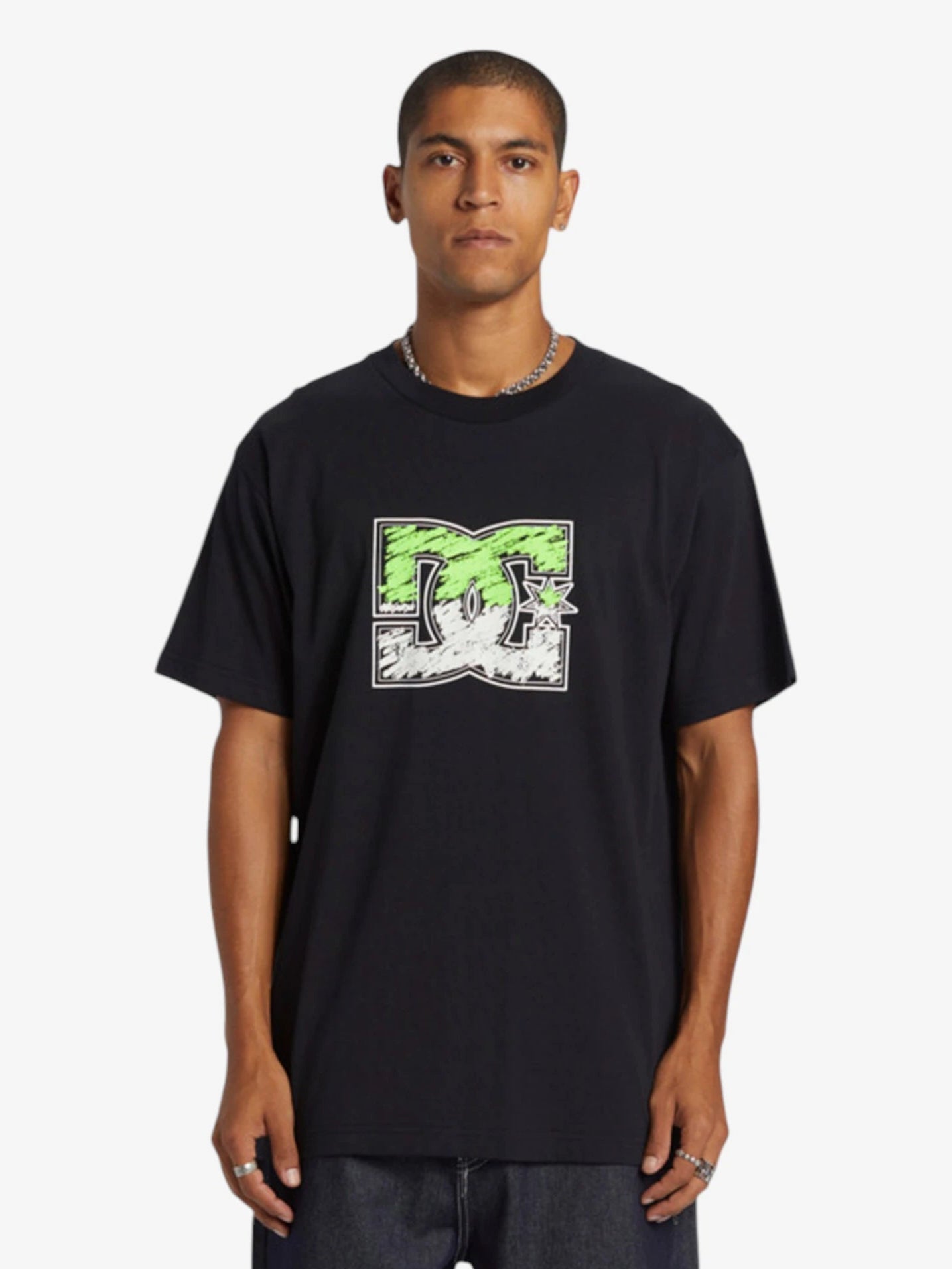 DC Star Inline Black T-Shirt for Men - Comfortable Casual Tee for Streetwear, Gym, and Everyday Wear
