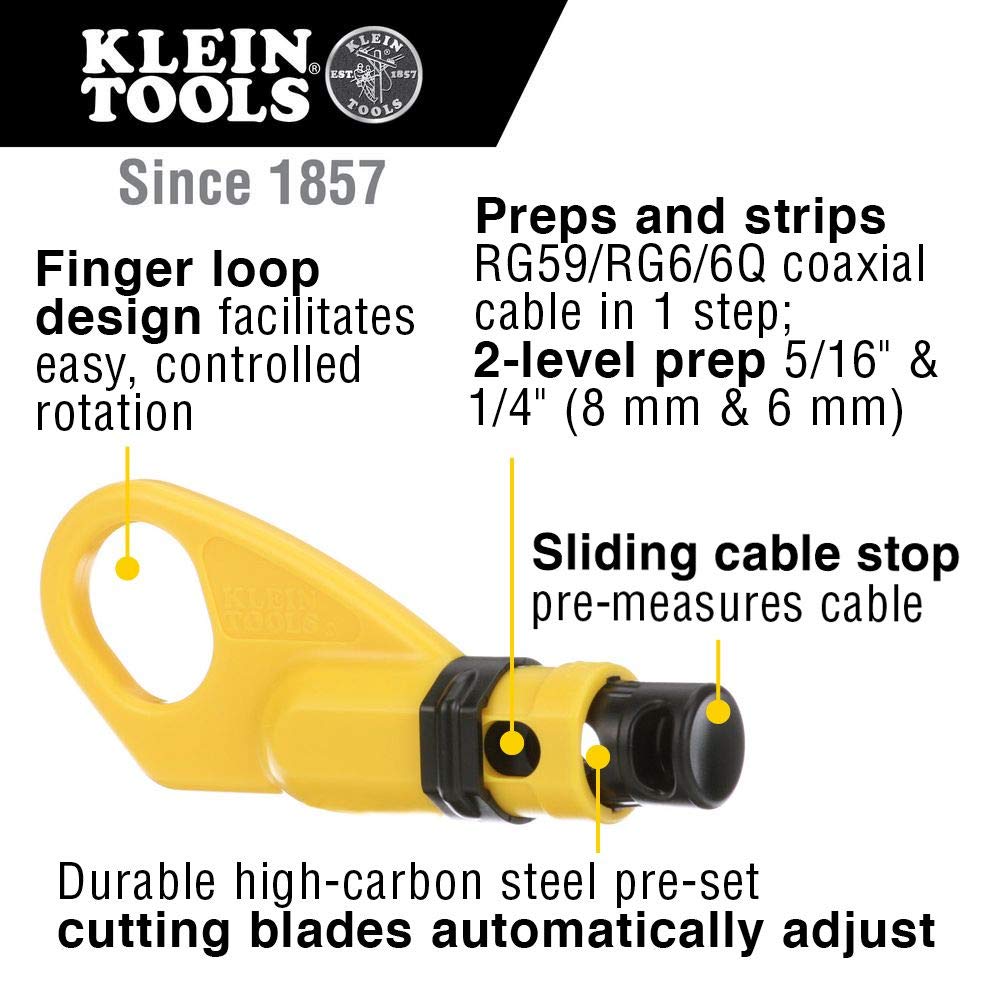 **Klein Tools VDV011-832 ProTech Coaxial Cable Installation Kit - Complete Set for Coaxial Cable Termination, Stripping & Compression - Ideal for Home Theater, CCTV & Satellite TV Setup**