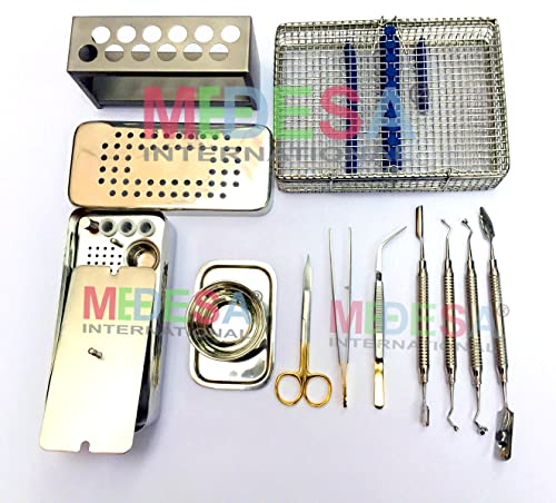 **Medesy Dental PRF & GRF Box System Kit – 12-Piece Set with Bone Graft Packer, Scalpel Handles, Forceps & Cassette – Ideal for Dental Implants, Oral Surgery & Periodontal Procedures**