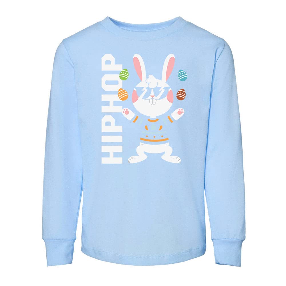 Hip Hop Bunny Easter Long Sleeve T-Shirt for Toddlers & Kids - Perfect for Easter Celebrations, Birthday Parties & Casual Wear