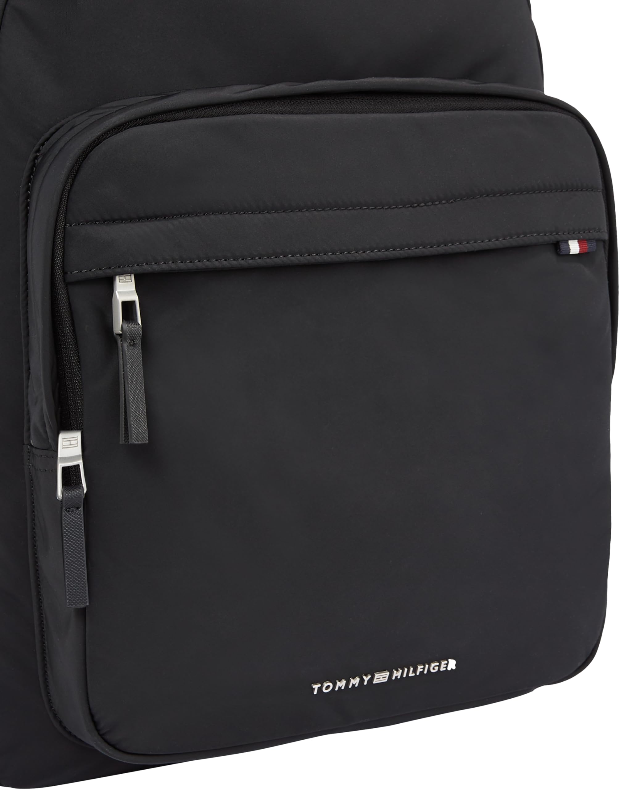 Tommy Hilfiger Men's Signature Waterproof Backpack - Durable Laptop Bag for Work, Travel & School | Stylish Casual Daypack for Commuters & Students