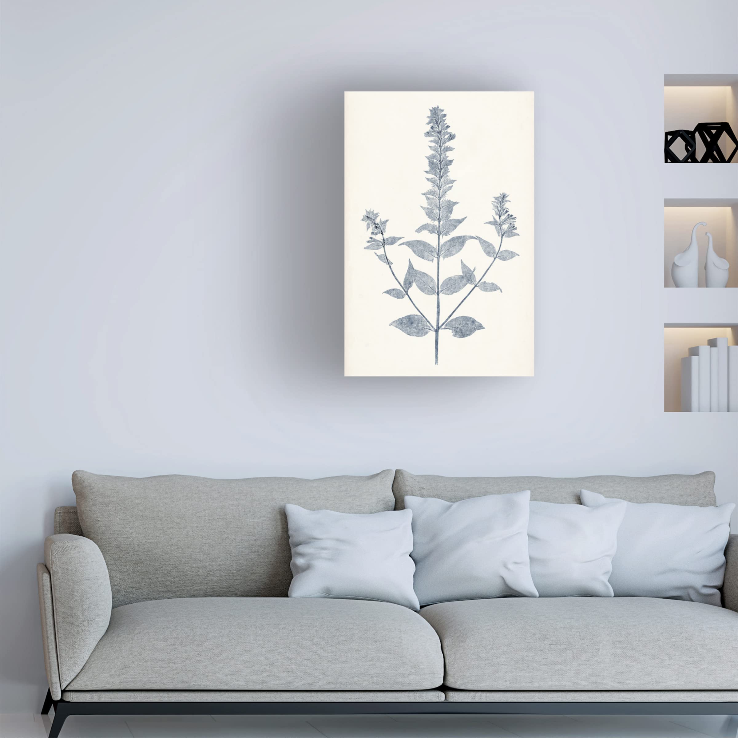 Trademark Fine Art 'Navy Botanicals VII' Canvas Wall Art Print by Vision Studio - Modern Botanical Decor for Living Room, Bedroom & Office