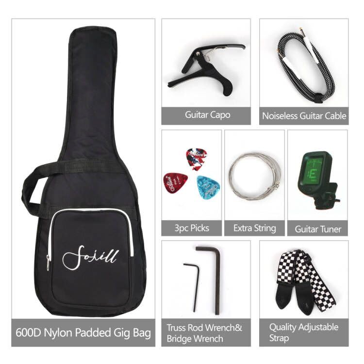30 Inch Electric Guitar Starter Kit for Kids & Teens - Beginner Guitar Set with Amp, 600D Gig Bag, Picks, Cable, Strap & Extra Strings (Mini Size, Green) | Perfect for Home Practice, Music Lessons & Rock Band Performances