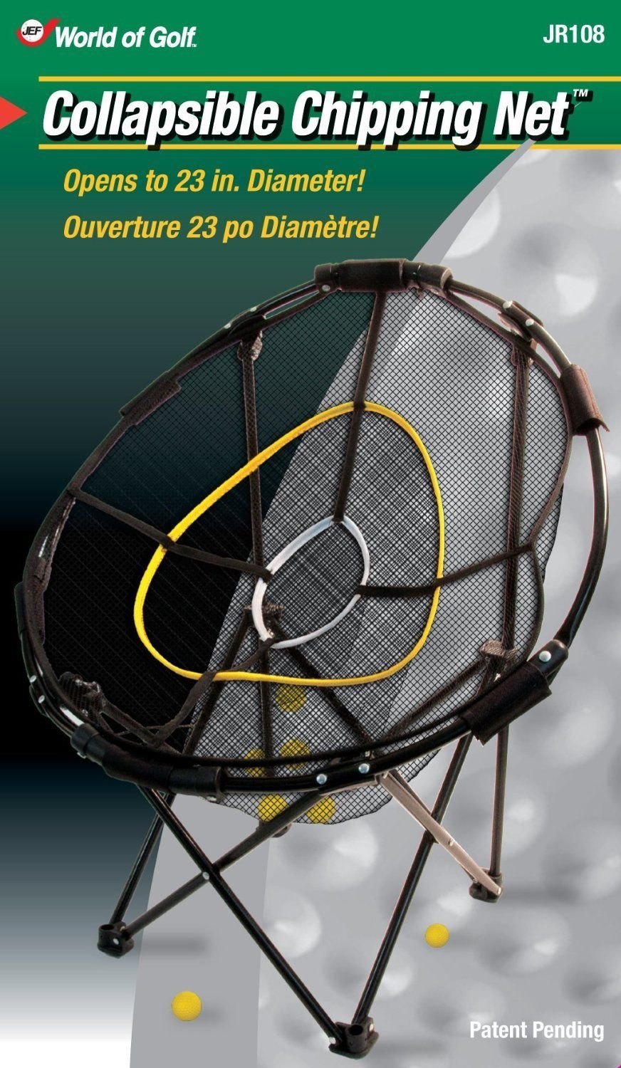 Jef Sport Golf Chipping Net with 3 Collapsible Baskets - Portable Training Aid for Backyard & Driving Range Practice | Improve Short Game & Accuracy
