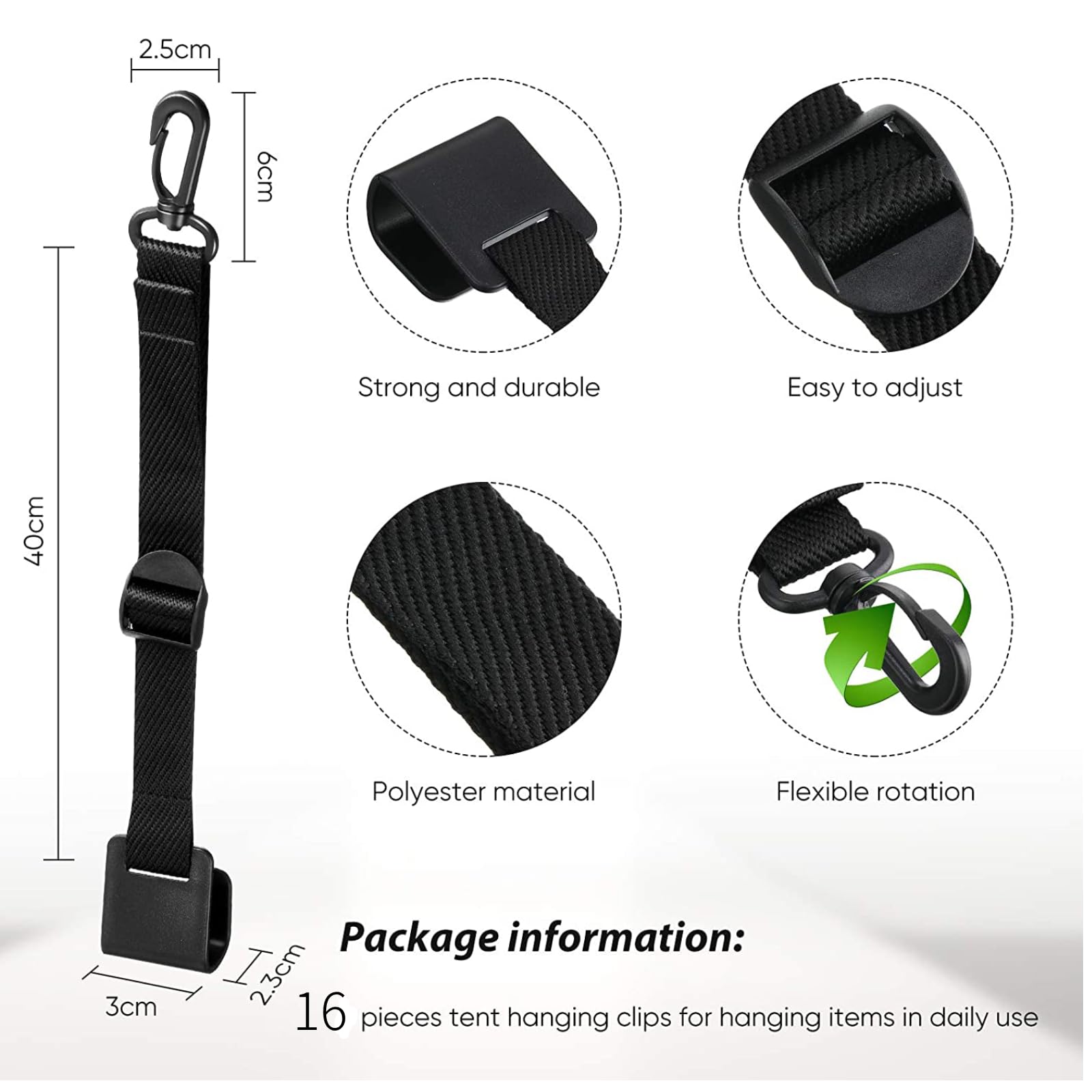 Shappy 16 Pcs Canopy Hanging Clips - Heavy Duty Tent Hanging Clips for Vendor Booth Displays, Business Exhibitions & Outdoor Camping - Perfect for Hanging Signs, Banners, Flags, Lanterns, Towels & More | Trade Show Accessories & Camping Gear Essentials